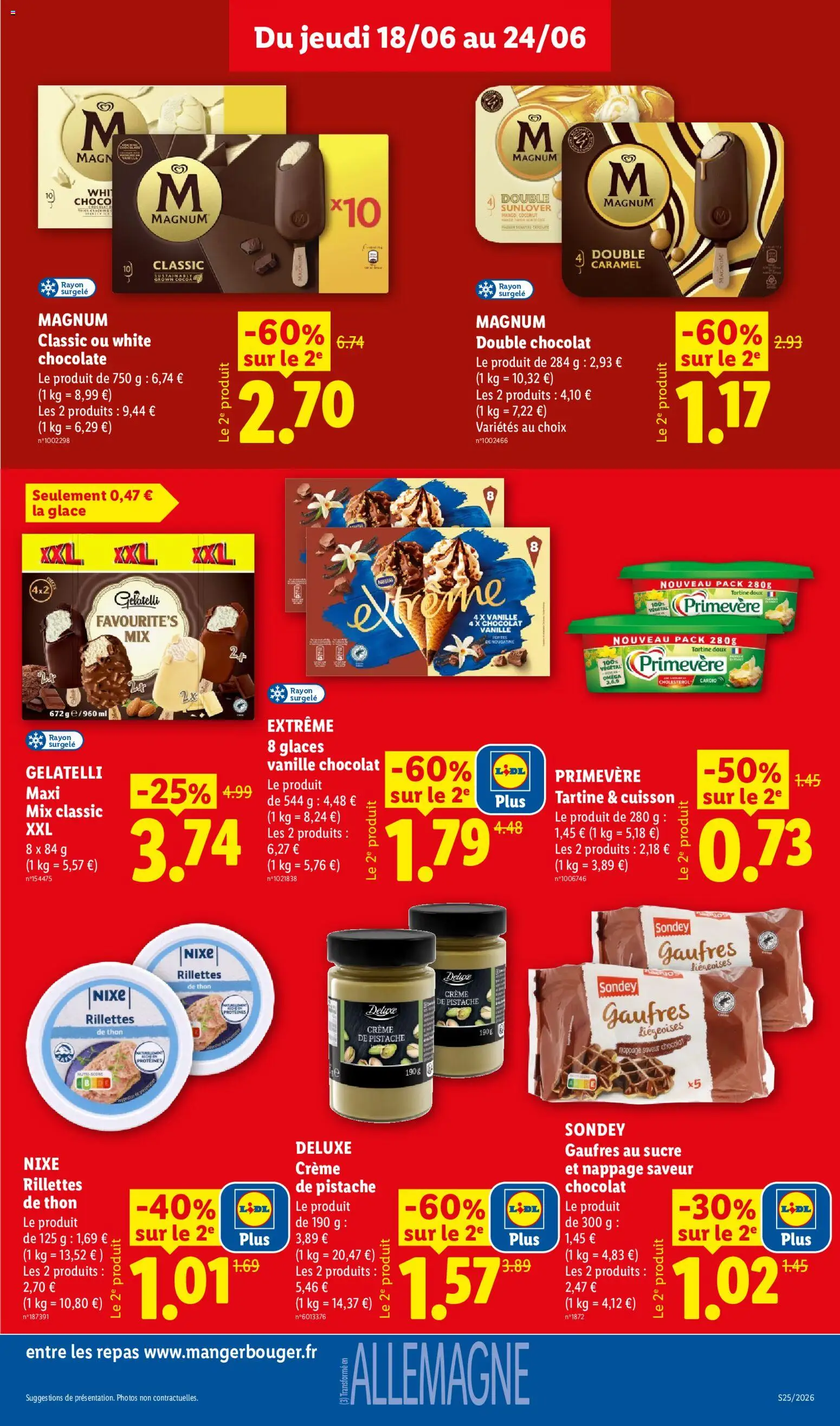 {H1} | Page: 13 | Produits: Glaces, Sucre, Gaufres, Crème