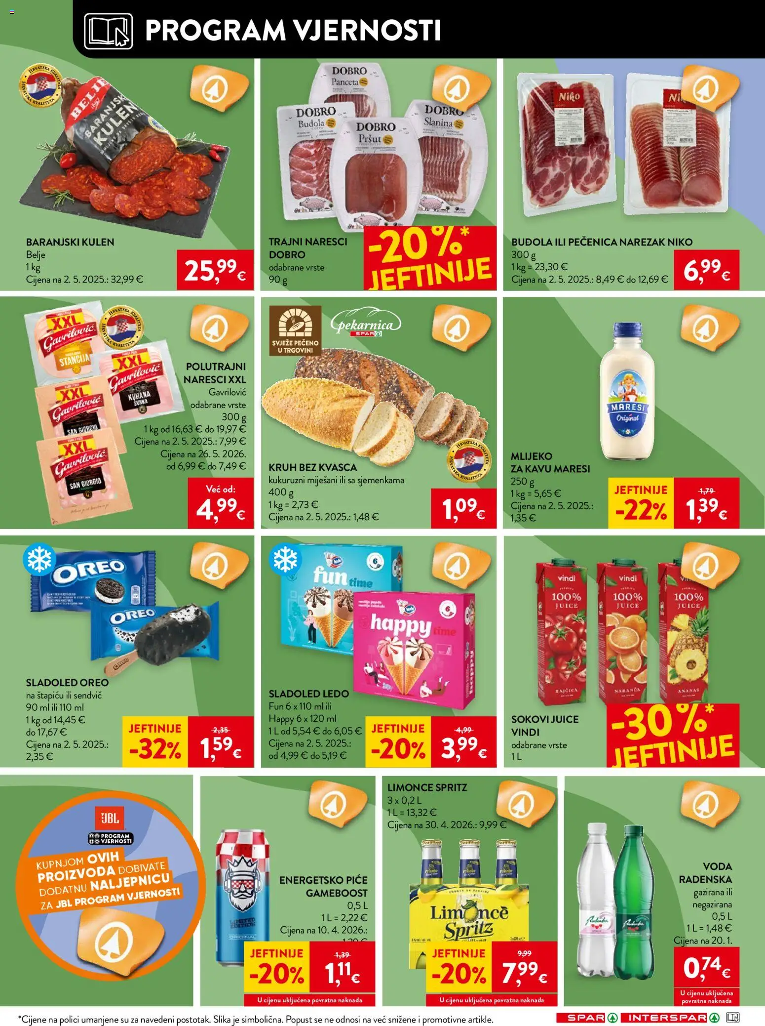 Spar katalog | vrijedi od 24.06.2026 | Stranica: 16 | Proizvodi: Radenska, Voda, Kulen, Panceta