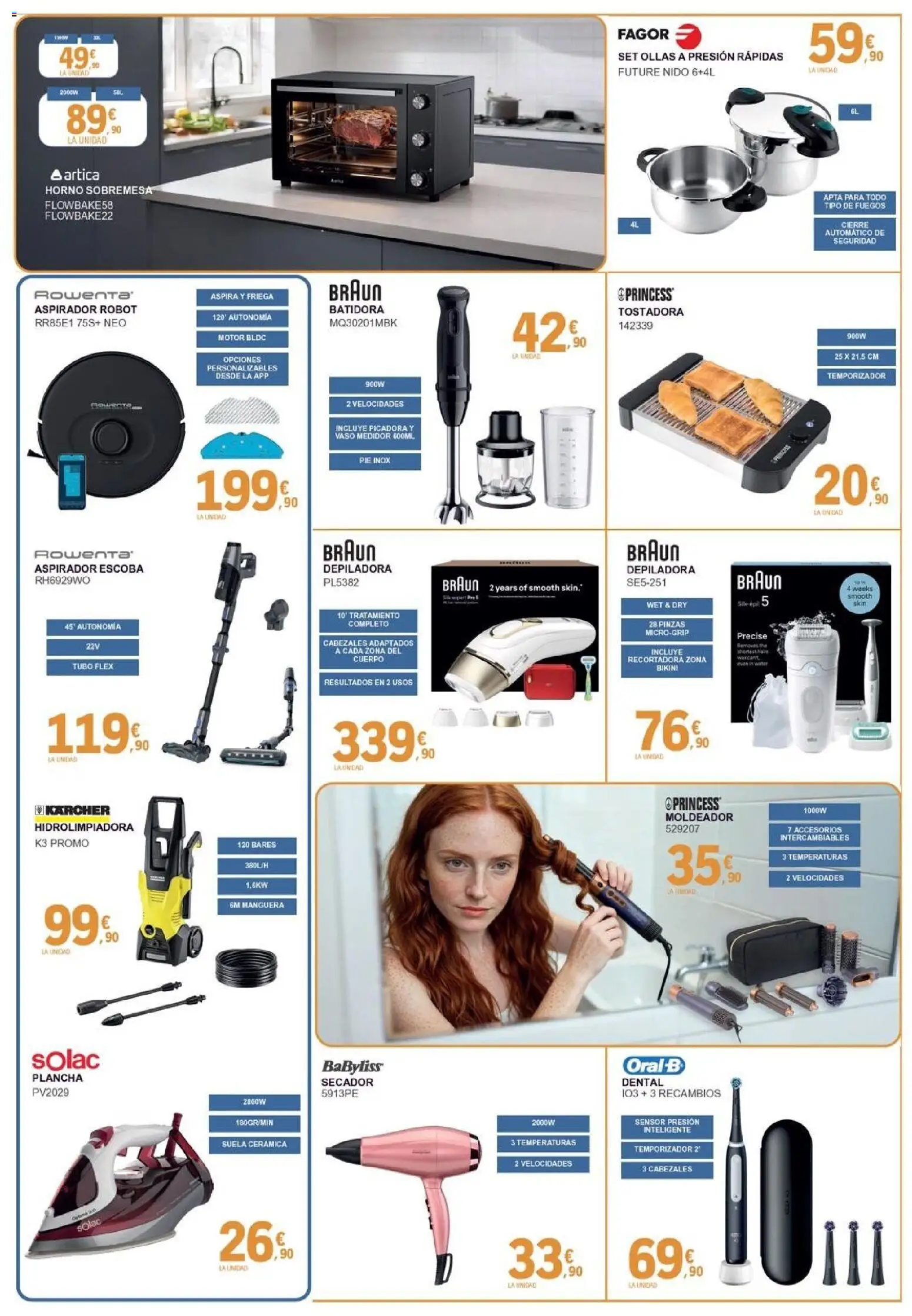 E.Leclerc folleto Renovar │ válido desde el 01.04.2026 | Página: 5 | Productos: Escoba, Manguera, Depiladora, Batidora