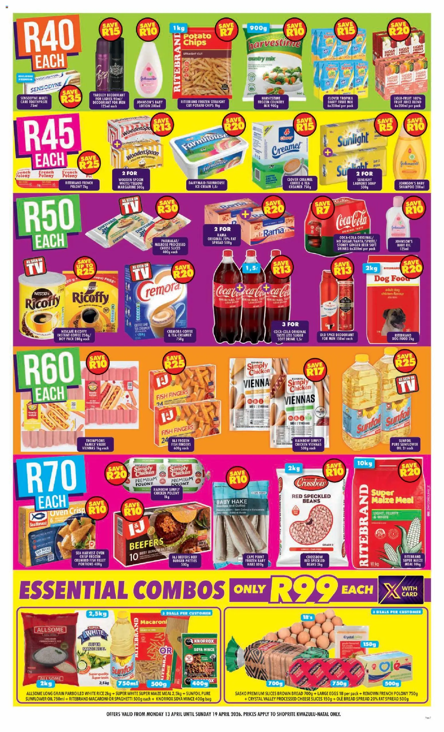 New Shoprite catalogue – valid from 13.04.2026 | Page: 7 | Products: Creamer, Ice cream, Soap, Fruit