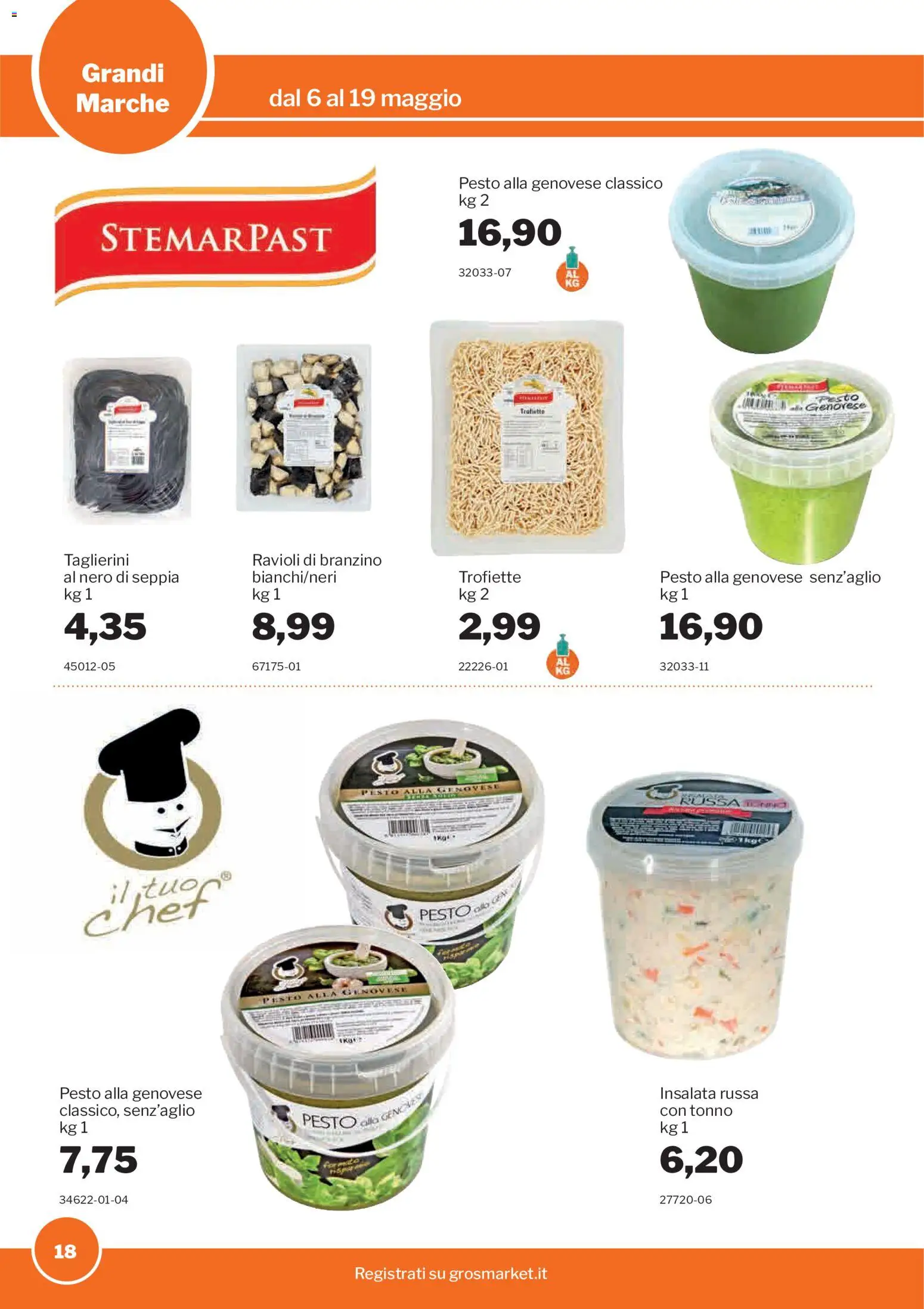 Volantino Sogegross del 06.05.2026 | Pagina: 18 | Prodotti: Insalata, Pesto, Tonno, Ravioli