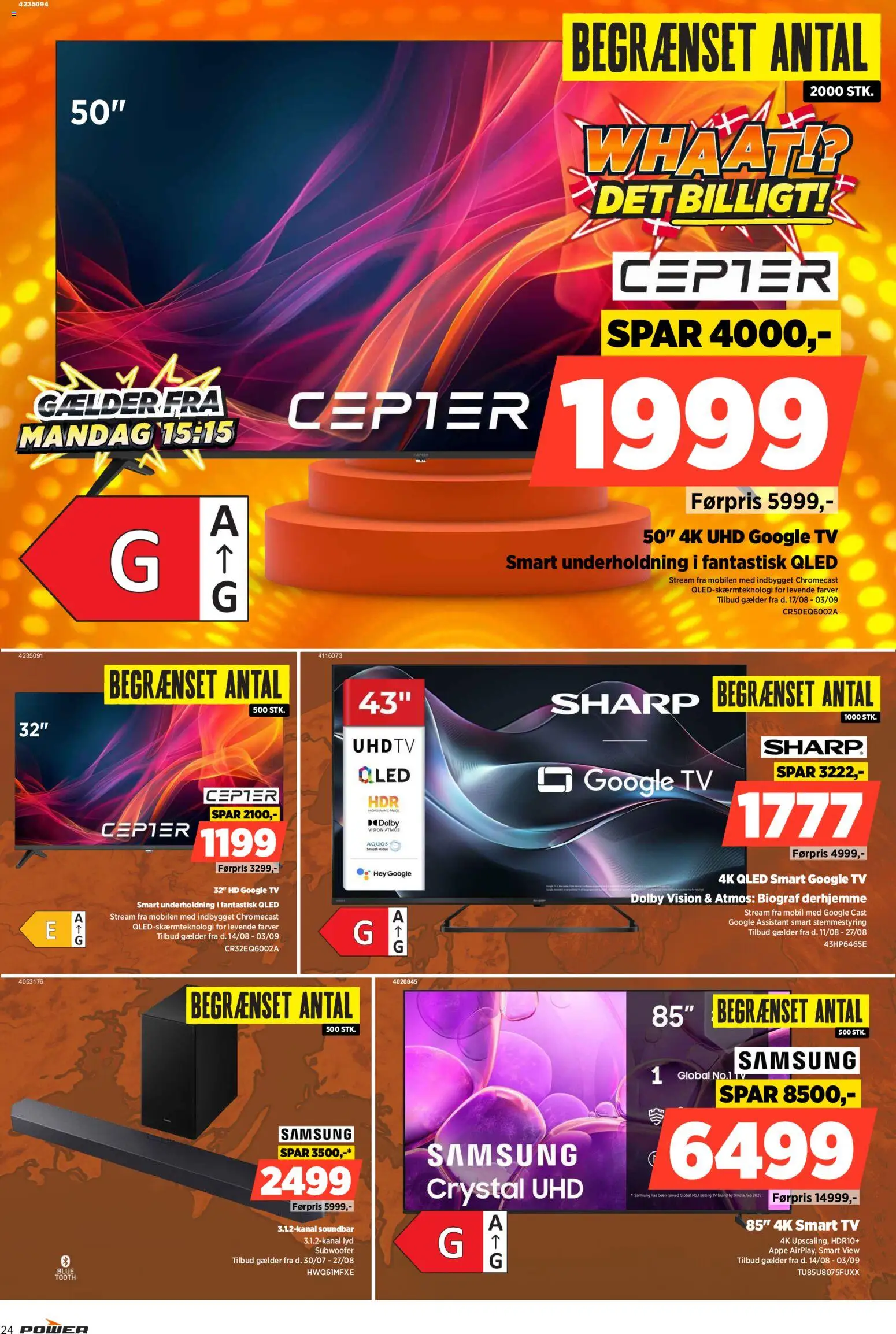 Power tilbudsavis – gyldig fra 14/08/2026 | Side: 24 | Produkter: Soundbar, Smart TV, TV, Lyd