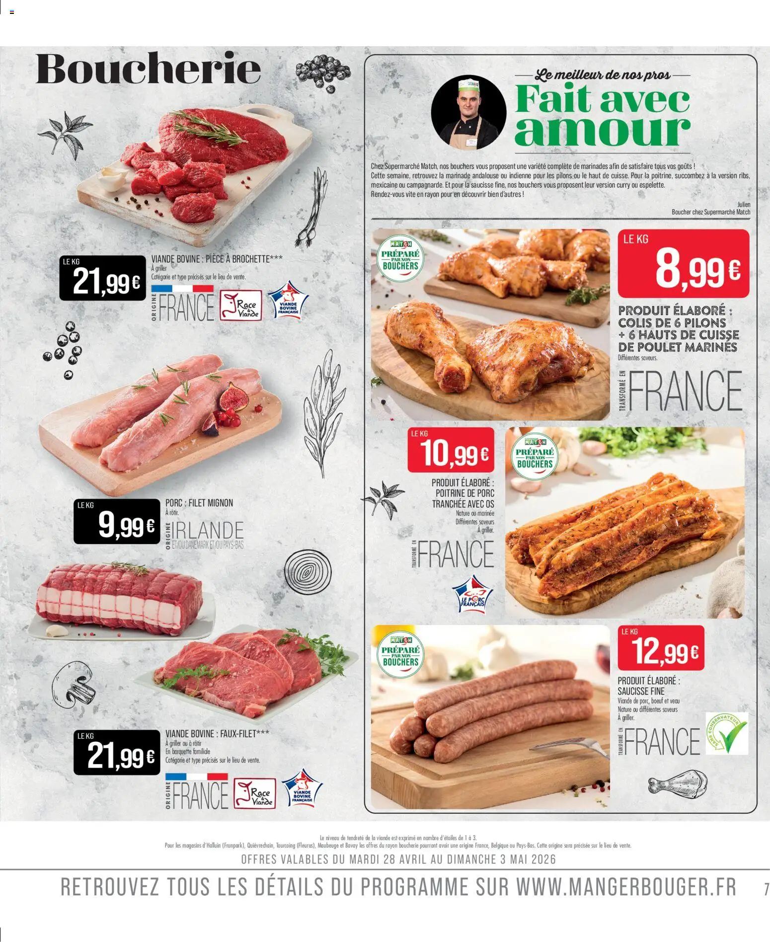 {H1} | Page: 7 | Produits: Poitrine de porc, Curry, Cuisse de poulet, Filet mignon