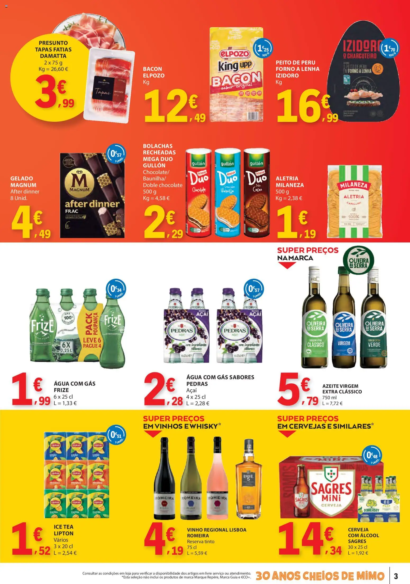E.Leclerc Catálogo Fim de Semana │ válido de 01.05.2026 | Página: 3 | Produtos: Whisky, Bacon, Peito de peru, Peru