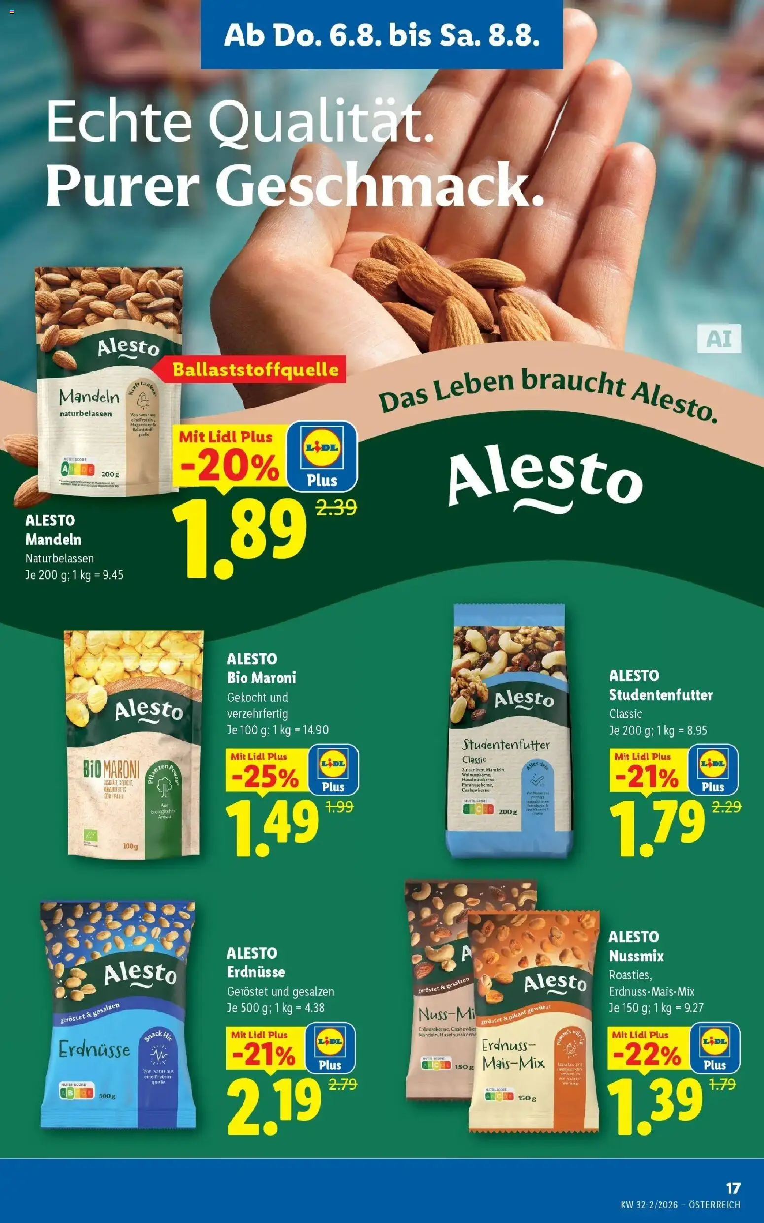 Lidl Flugblatt - Wien, Langenzersdorf, Zwettl ab 06.08.2026 - Angebote ab donnerstag | Seite: 19 | Produkte: Erdnüsse, Geröstet