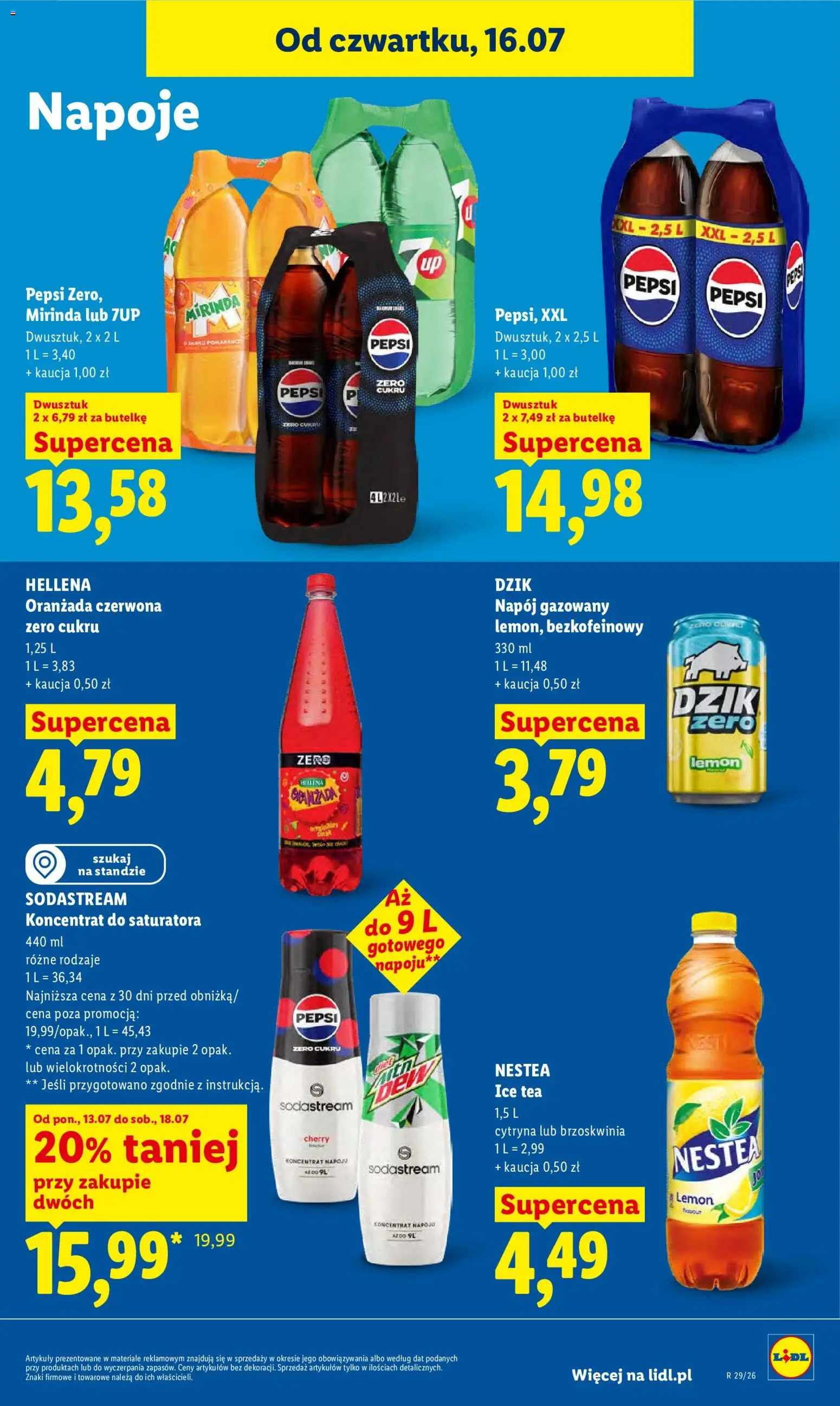 Lidl Polsko leták od 16.07.2026 | Strana: 75 | Produkty: Nestea, Pepsi, Sodastream, Ice tea