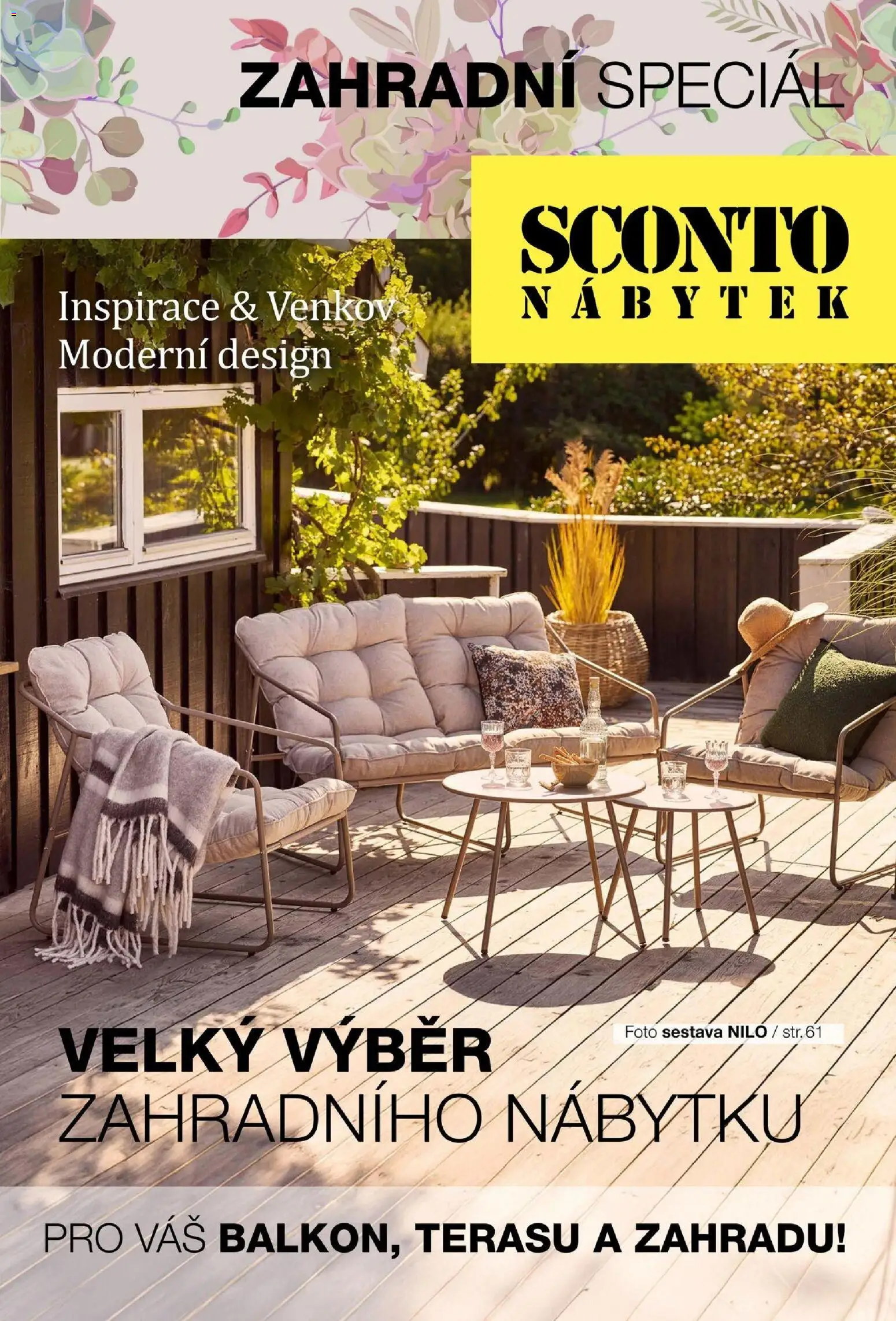 Sconto nábytek katalog - Zahradní speciál od 01.01.2026 | Strana: 1 | Produkty: Nábytek
