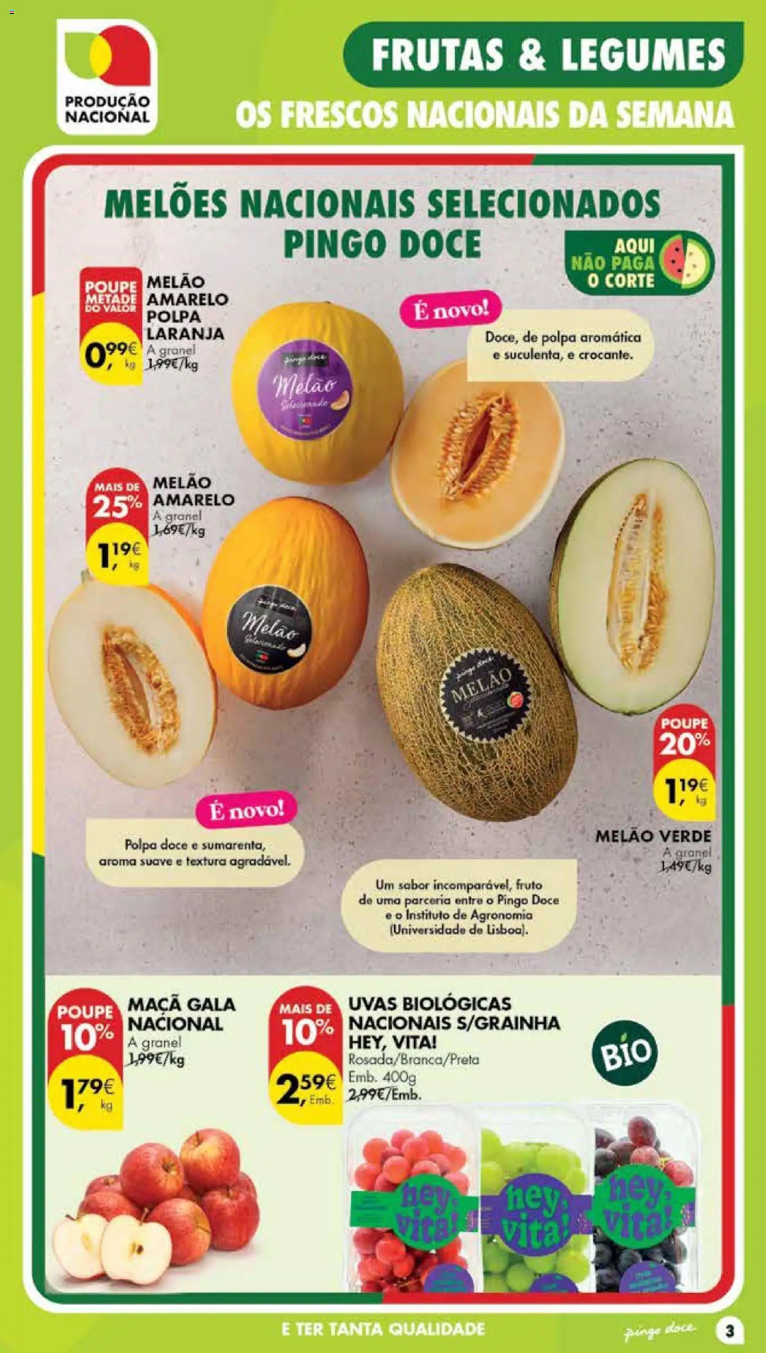 Pingo Doce Poupe Esta Semana Madeira │ válido de 25/08/2026 | Página: 3 | Produtos: Legumes, Melão amarelo, Frutas, Melão