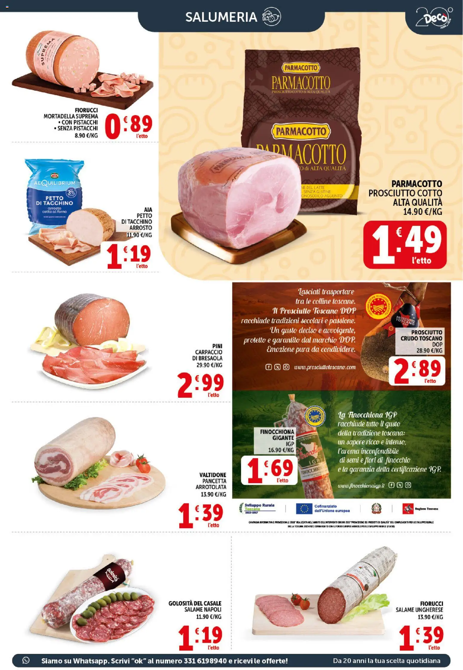 Volantino Decò del 31/07/2026 | Pagina: 3 | Prodotti: Bresaola, Tacchino, Latte, Prosciutto