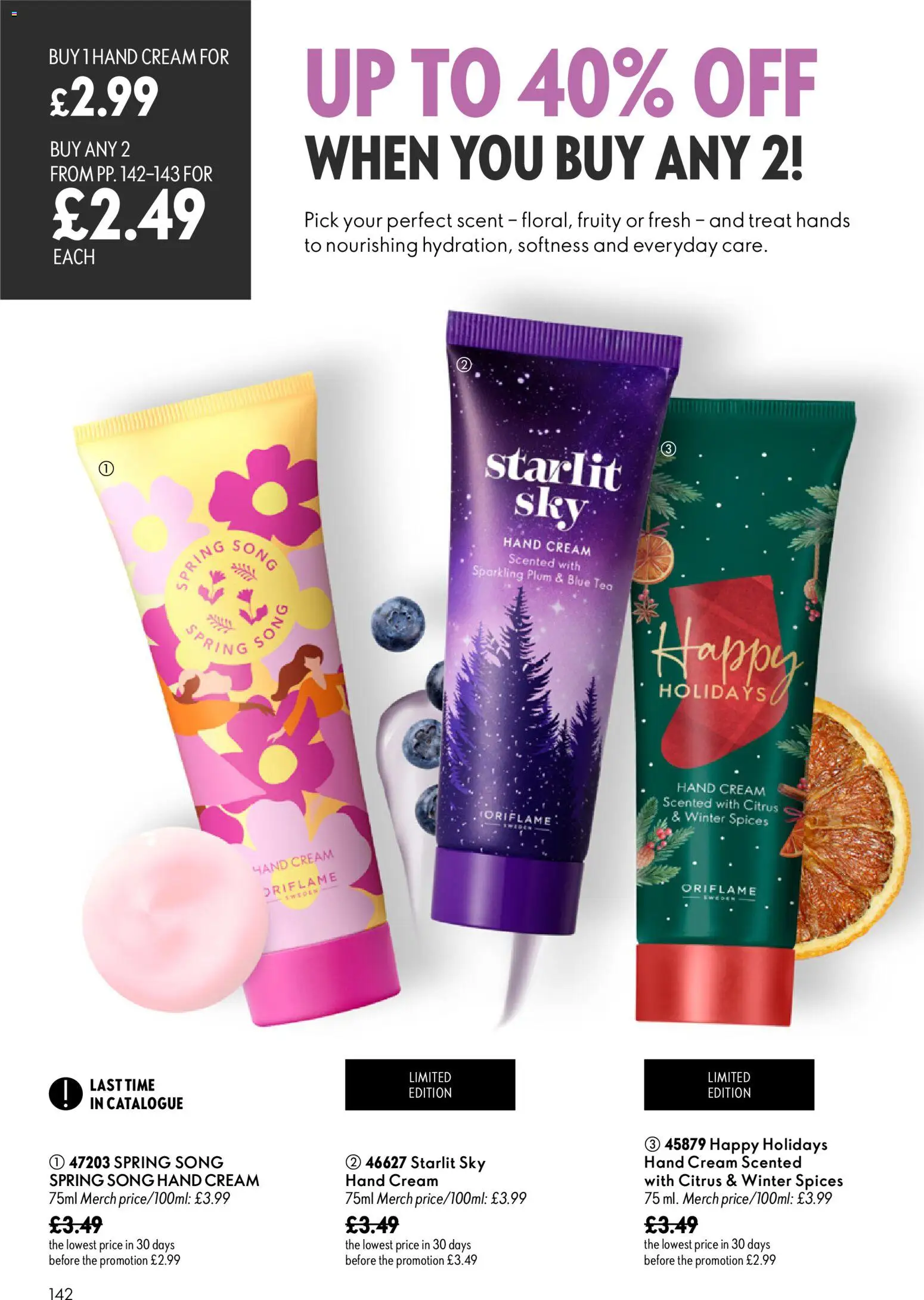 {H1} | Page: 142 | Products: Hand cream, Spices, Tea, Cream