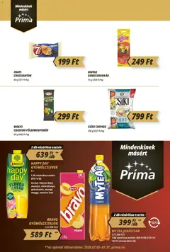 CBA Príma akciós újság - amely érvényes a következő dátumtól: 2026.07.16. | Oldal: 8 | Termékek: Chips, Chipsek, Narancs, Mangó