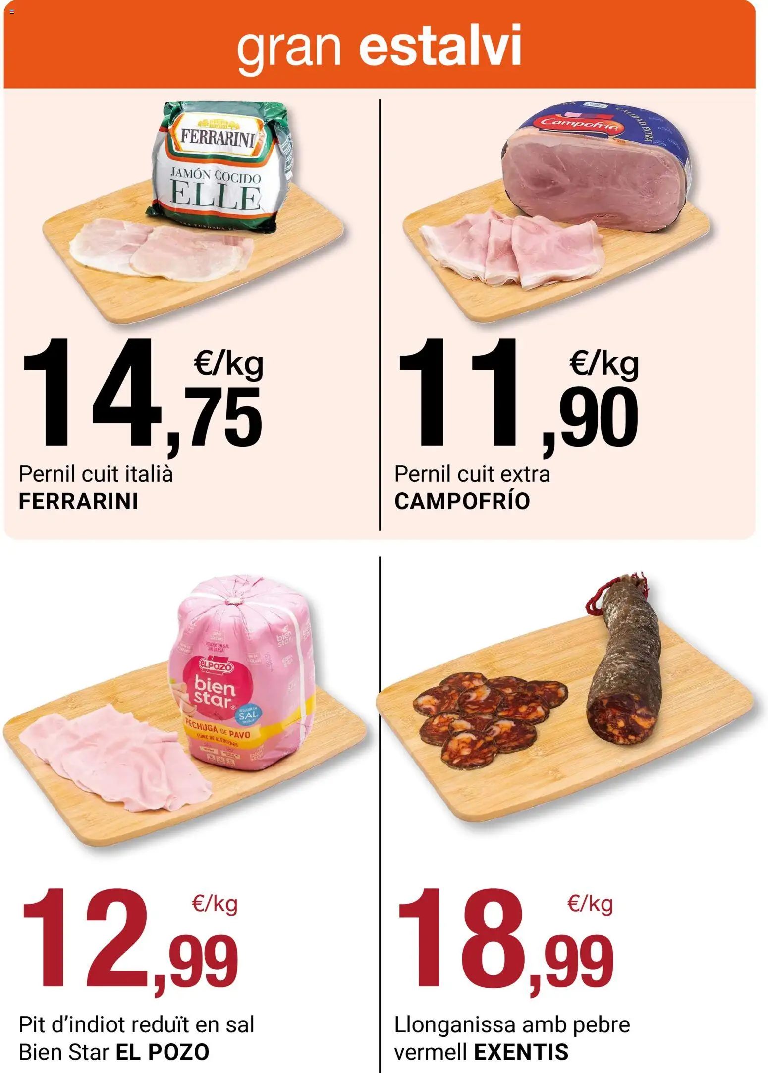 Bonpreu folleto │ válido desde el 25/08/2026 | Página: 94 | Productos: Jamón, Jamón cocido, Sal, Pavo