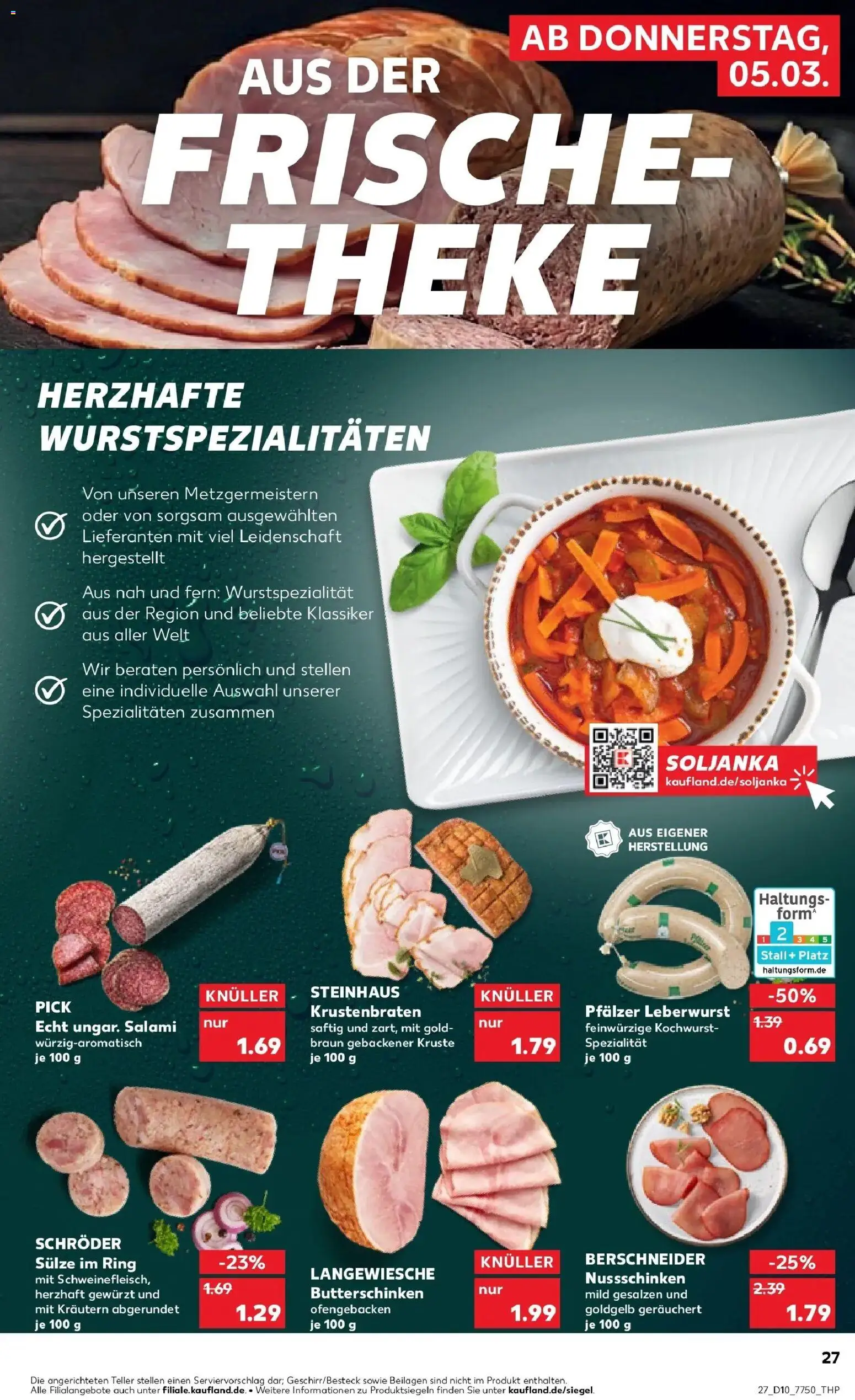 Kaufland Prospekt Pfullingen	 – gültig ab 02.03.2026 | Seite: 39 | Produkte: Theke, Krustenbraten, Salami