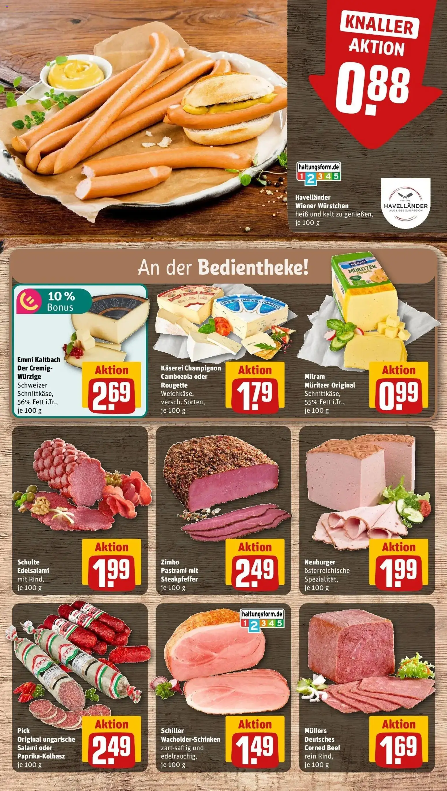 REWE Prospekt ab 28.09.2026 zum Blättern » Angebote | Seite: 16 | Produkte: Wiener wurstchen, Milram, Salami