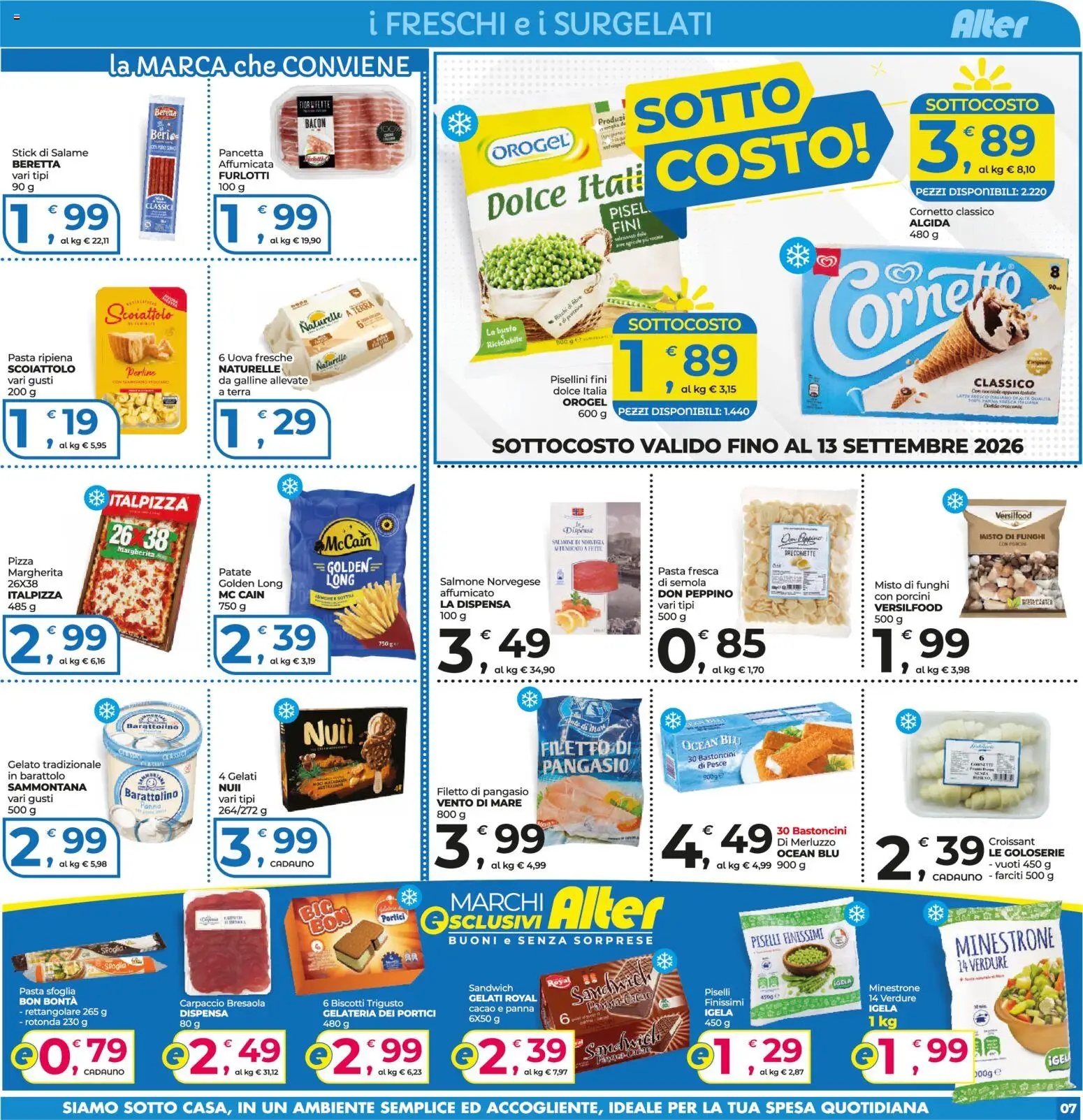 Volantino Alter Discount del 04/09/2026 | Pagina: 7 | Prodotti: Salame, Pancetta, Biscotti, Orecchiette