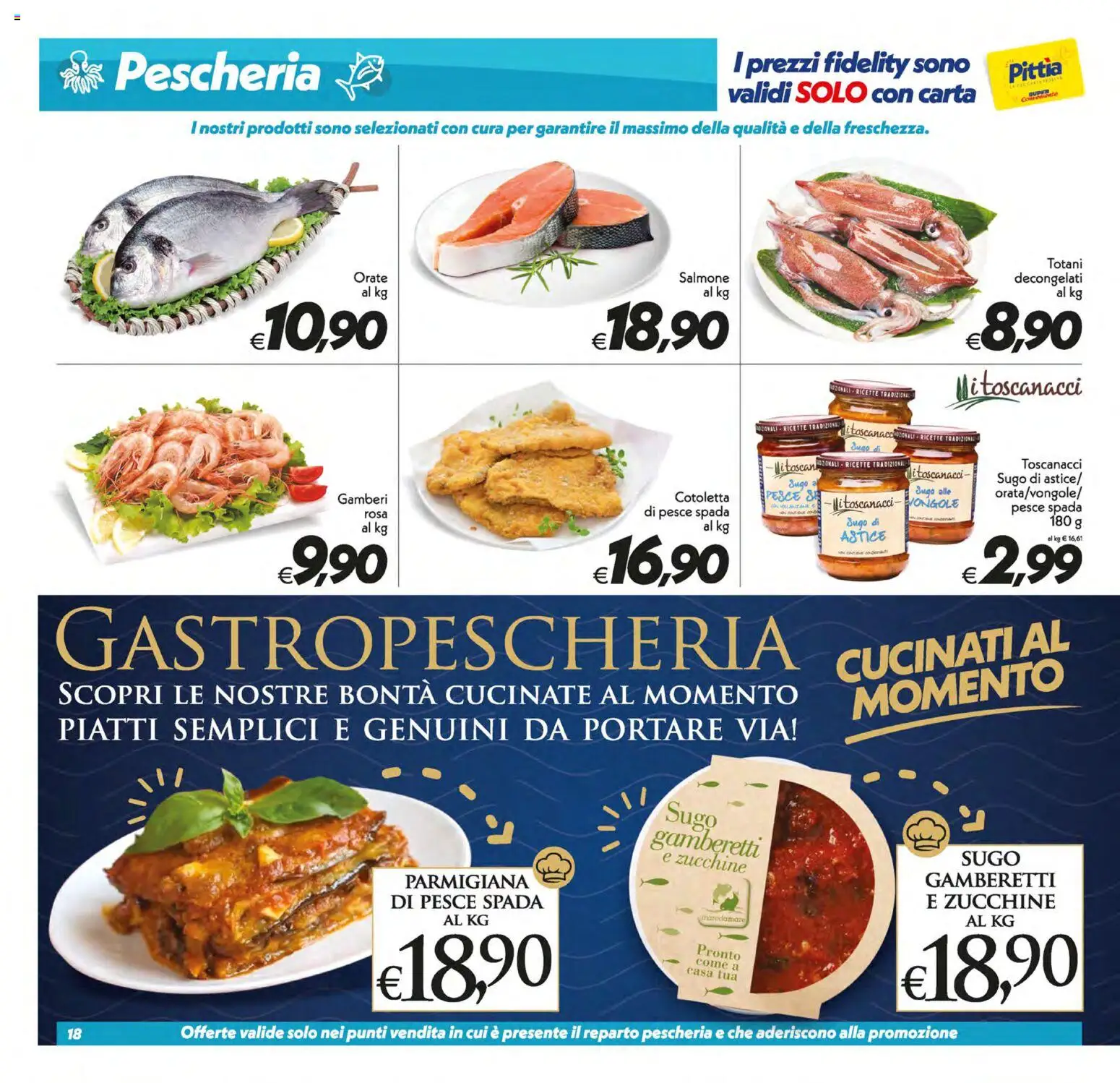 Volantino SuperConveniente del 19/06/2026 | Pagina: 18 | Prodotti: Salmone, Pesce, Zucchine, Gamberetti