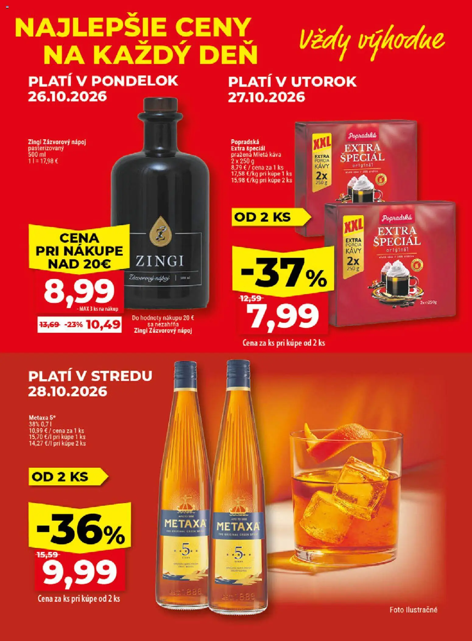 Nové Klas akcie – leták je platný od 26.10.2026 | Strana: 2 | Produkty: Metaxa, Káva, Metaxa 5*, Mletá káva