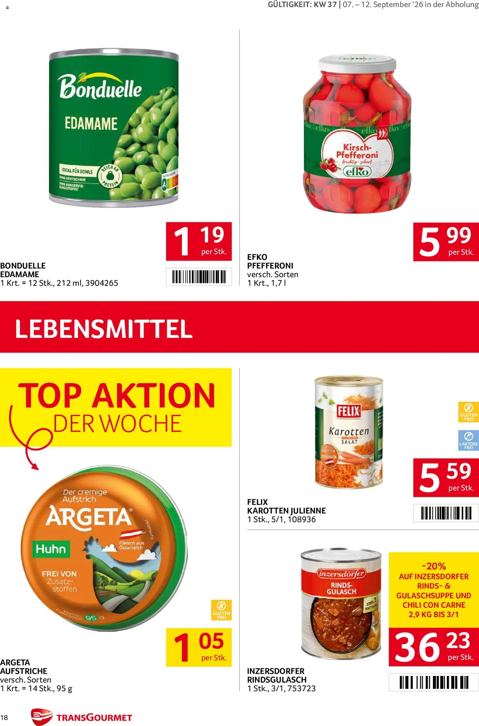Transgourmet Flugblatt gültig ab 07.09.2026 | Seite: 18 | Produkte: Chili, Lebensmittel