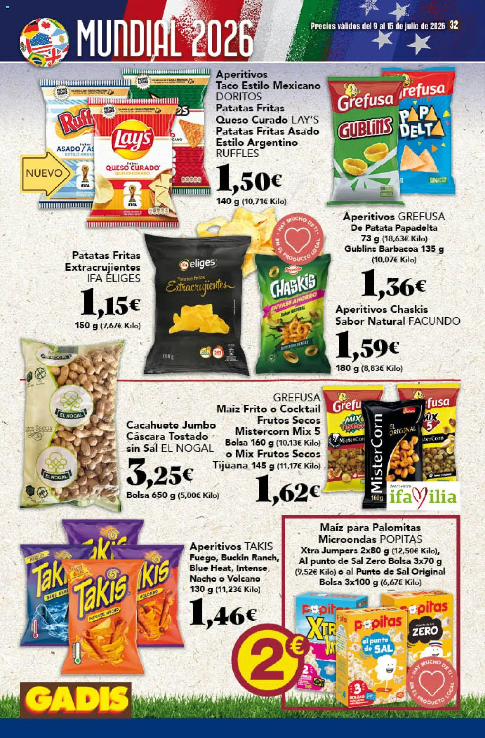 Gadis folleto │ válido desde el 09/07/2026 | Página: 32 | Productos: Queso, Frutos secos, Bolsa, Barbacoa