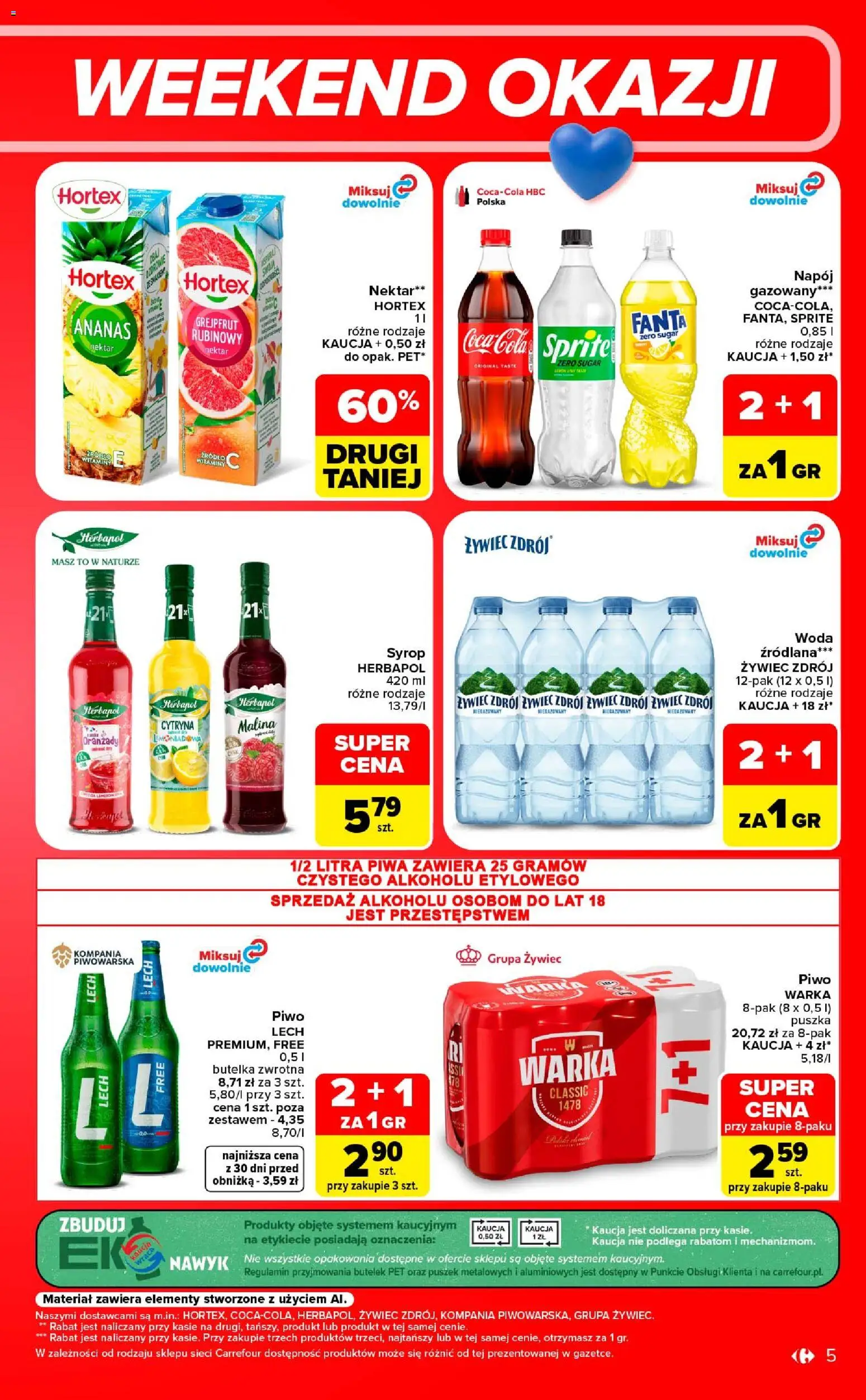 Carrefour gazetka - Weekend okazji od 10.09.2026 | Strona: 5 | Produkty: Syrop, Malina, Fanta, Ananas