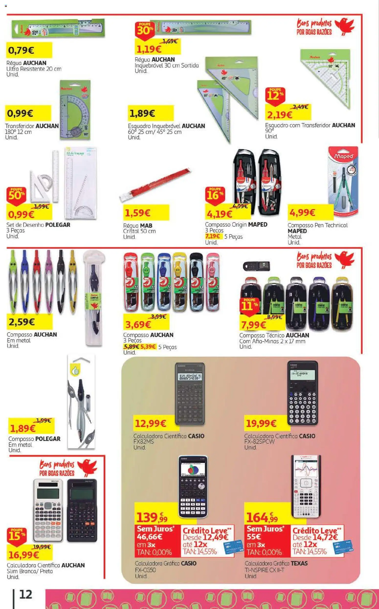 Auchan - Folheto Escolar  Têxtil Criança │ válido de 04/09/2026 | Página: 12 | Produtos: Calculadora