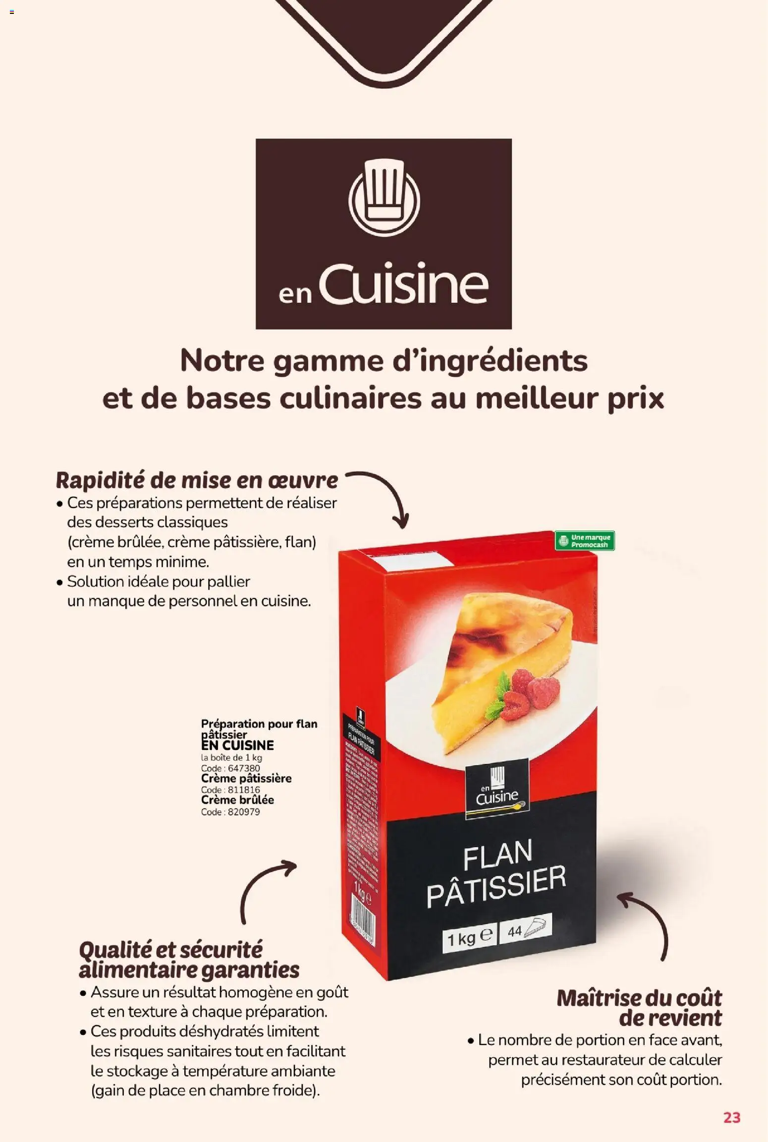 {H1} | Page: 23 | Produits: Flan patissier, Crème