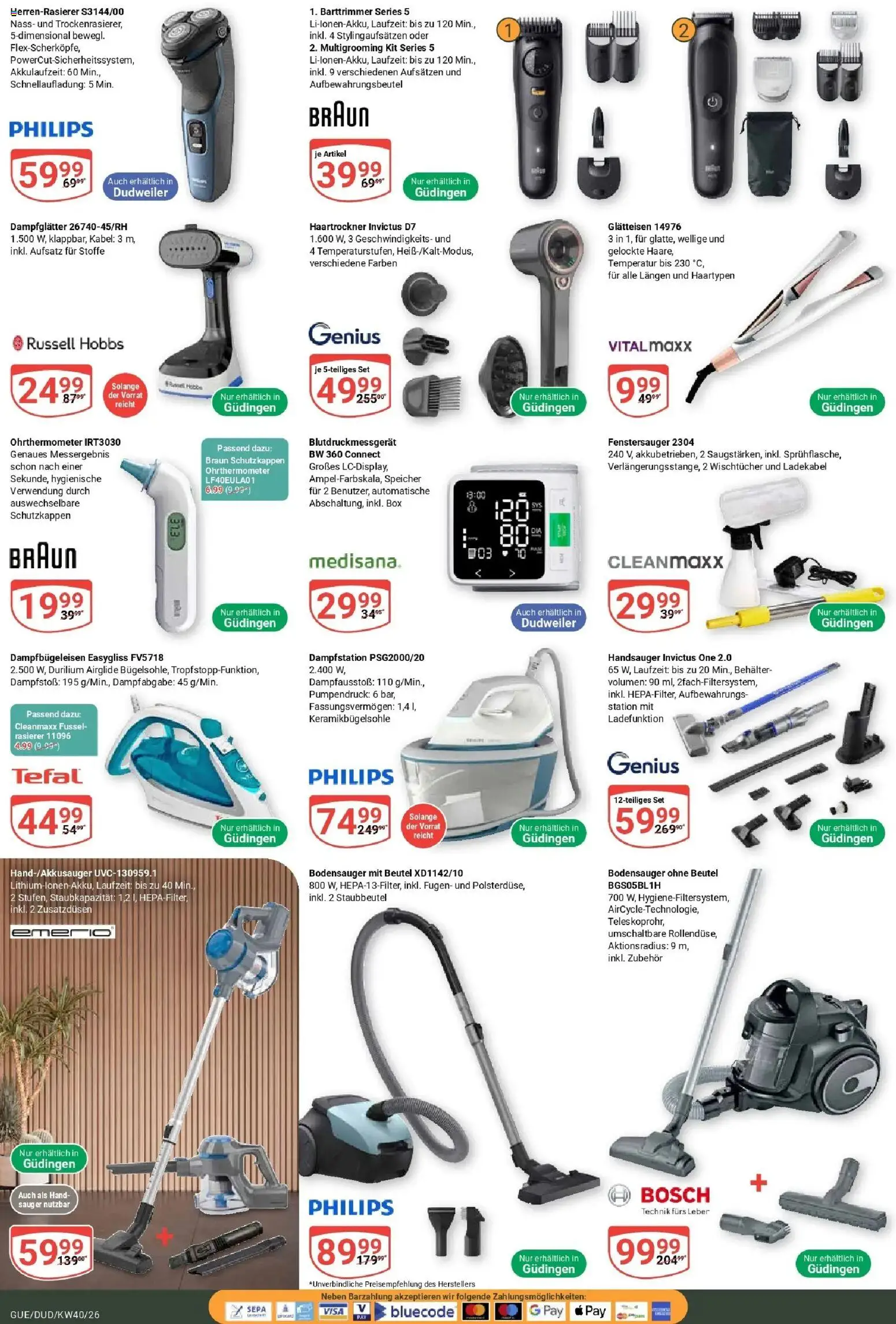 Globus Prospekt Saarbrücken-Dudweiler (ab 28.09.2026) » Angebote online | Seite: 23 | Produkte: Bosch, Philips, Haartrockner, Box