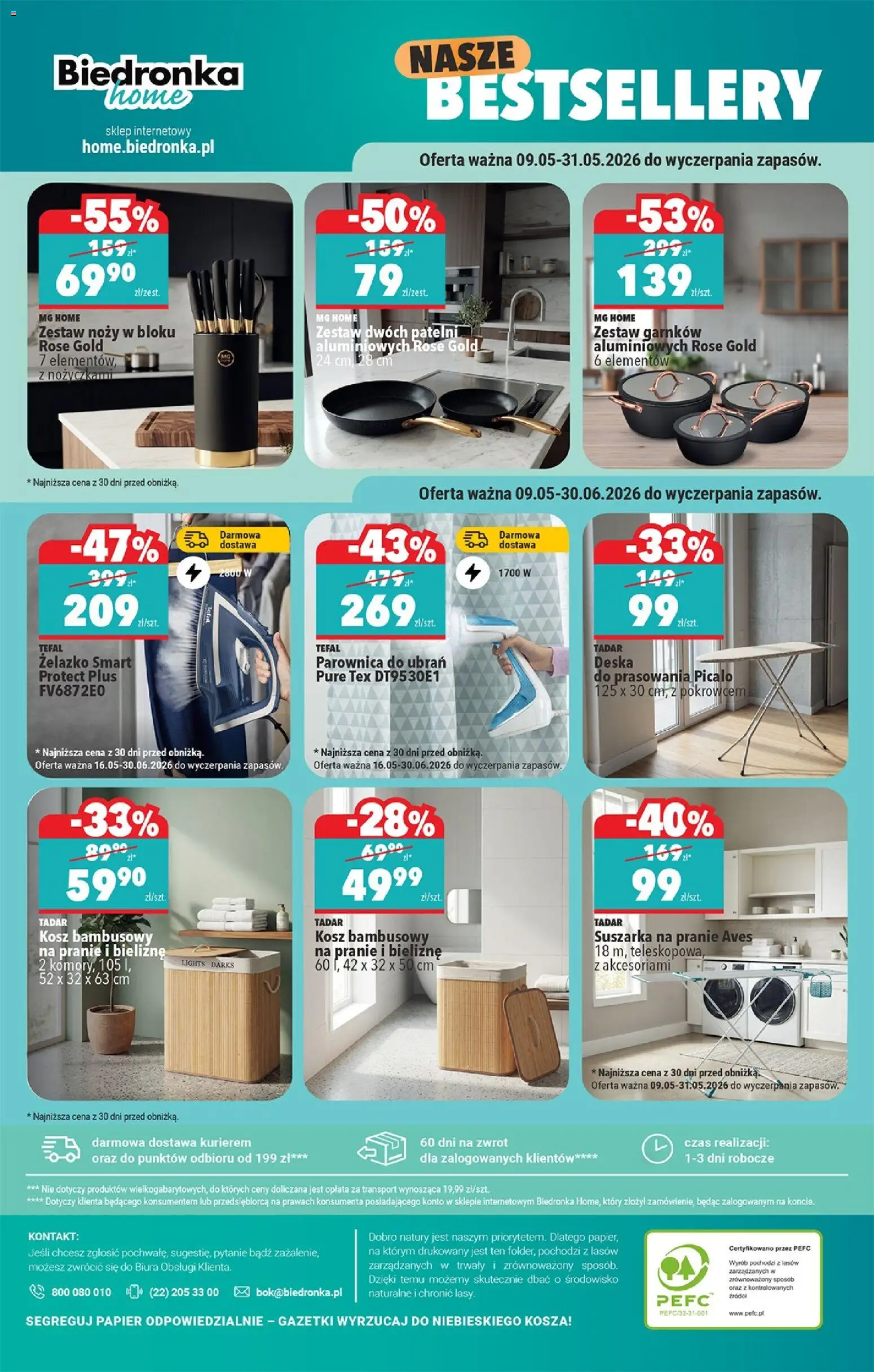 Biedronka gazetka - Hity i inspiracje od 16.05.2026 | Strona: 40 | Produkty: Suszarka na pranie, Suszarka, Kosz, Parownica