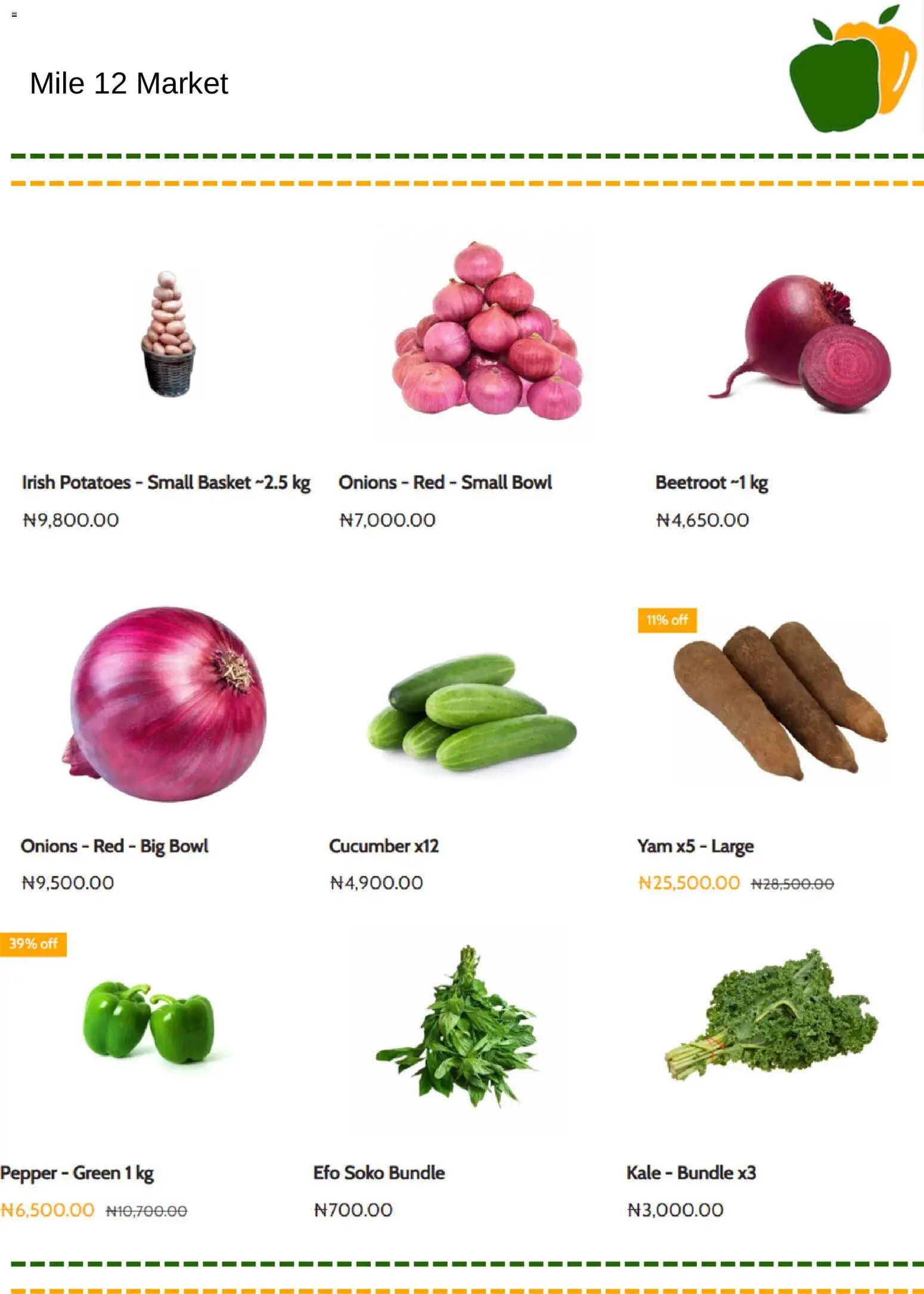 Supermart Catalogue valid from 01/10/2026 | Page: 4 | Products: Cucumber, Kale, Pepper, Potatoes