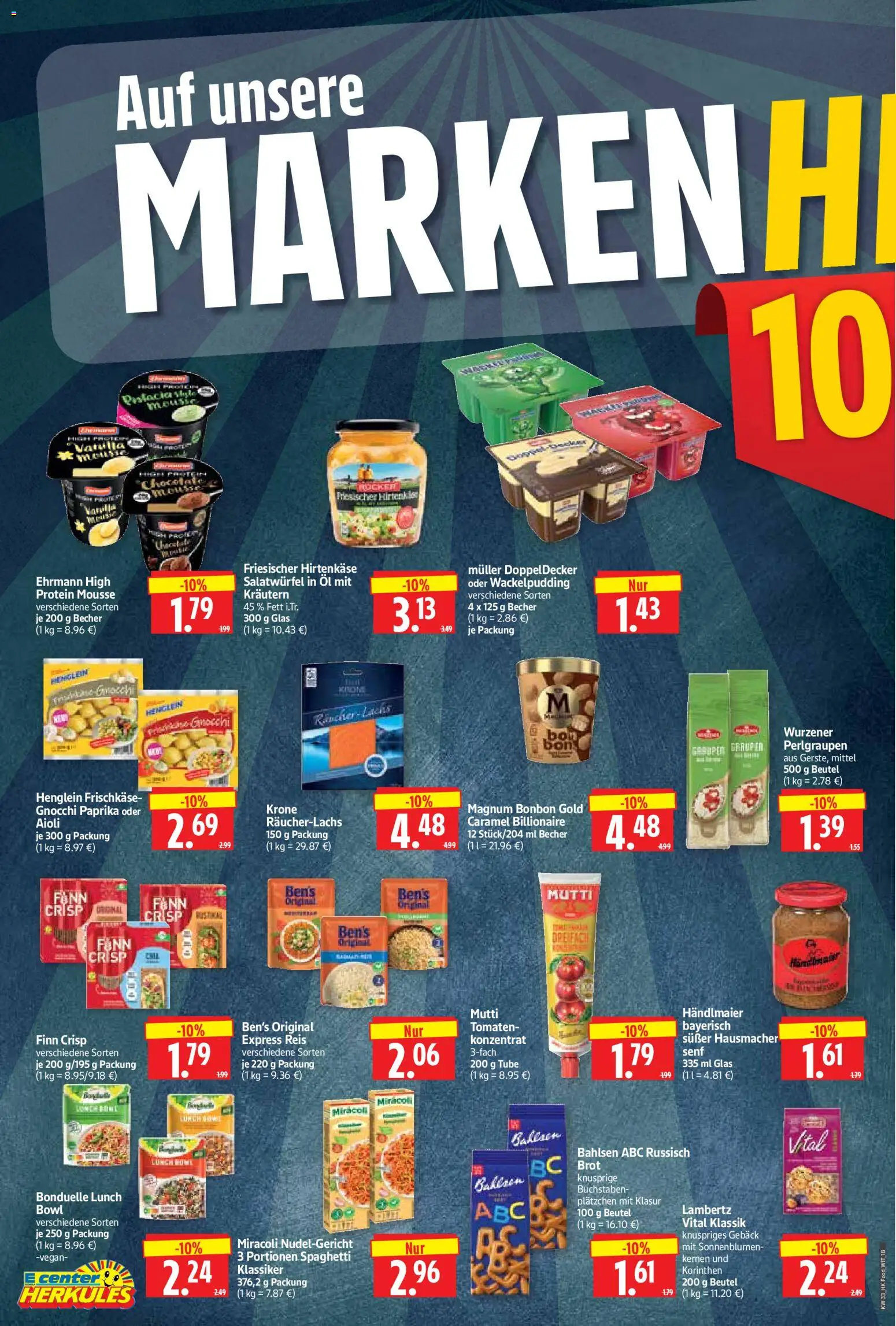 HERKULES Prospekt – gültig ab 10.08.2026 | Seite: 18 | Produkte: Gnocchi, Spaghetti, Brot, Reis