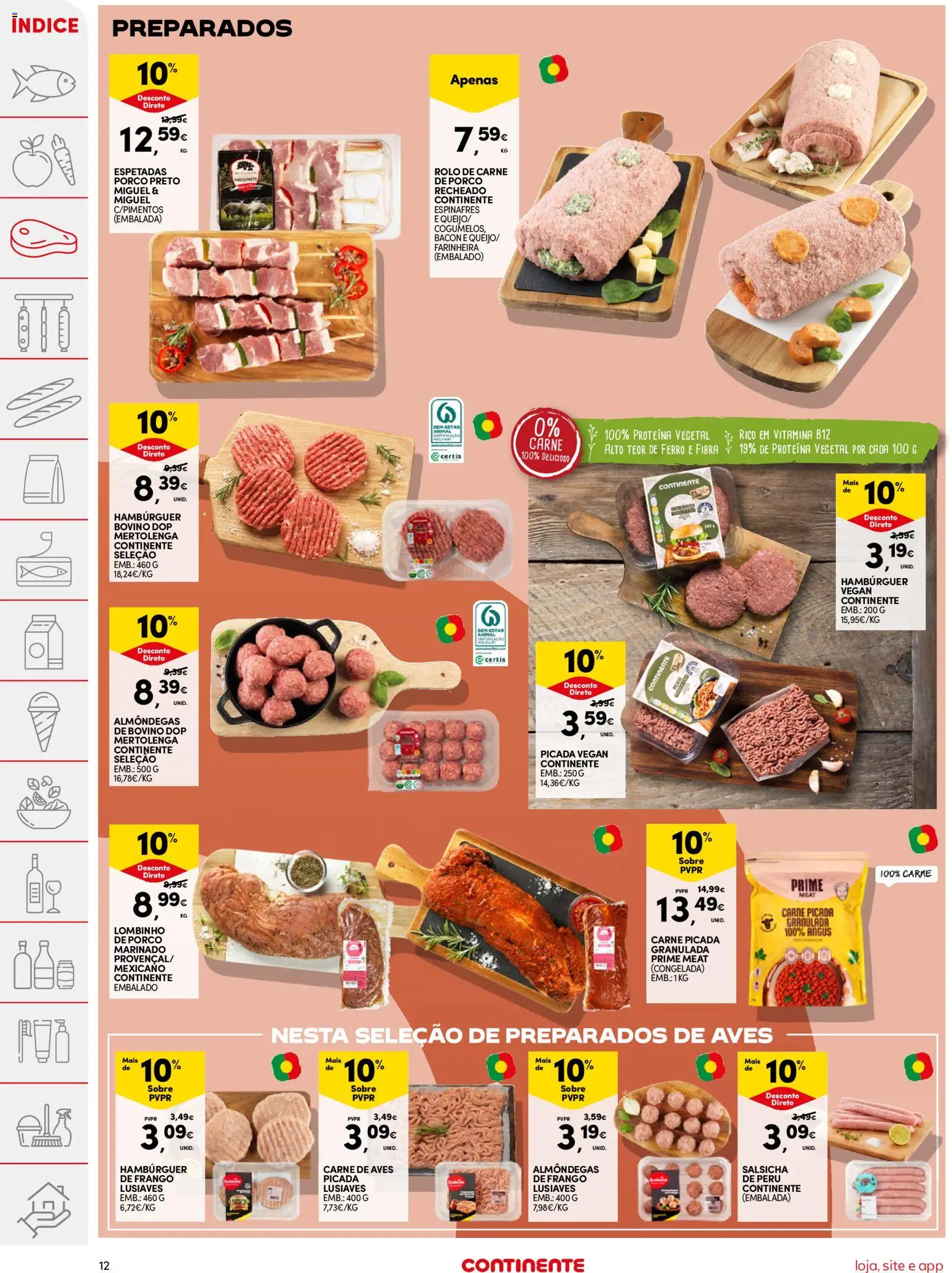 Continente folheto │ válido de 05.05.2026 | Página: 12 | Produtos: Espinafres, Peru, Carne de porco, Carne