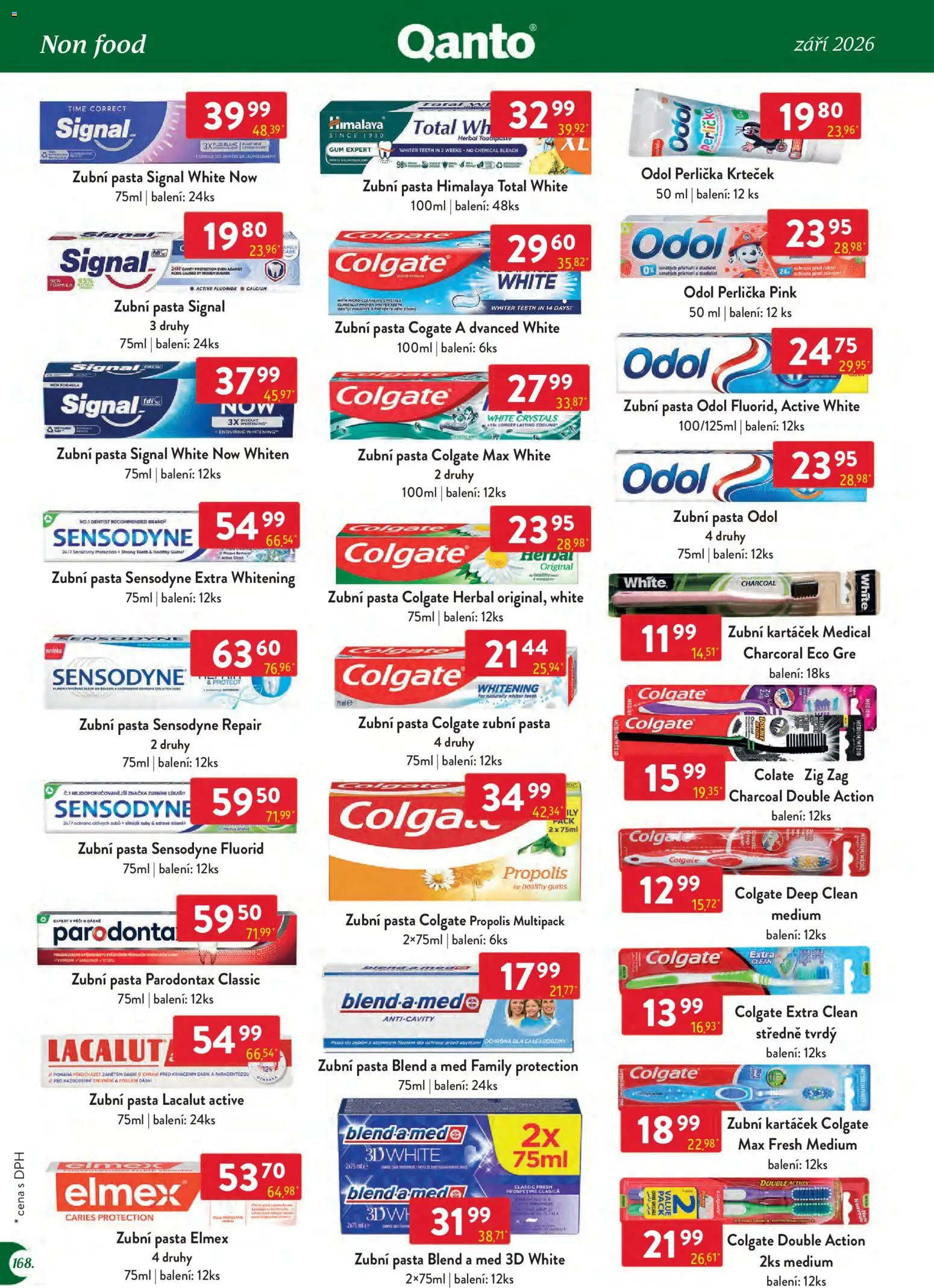Astur & Qanto leták - Velkoobchod 09/2026 od 01.09.2026 | Strana: 168 | Produkty: Zubní pasta, Elmex, Parodontax, Med