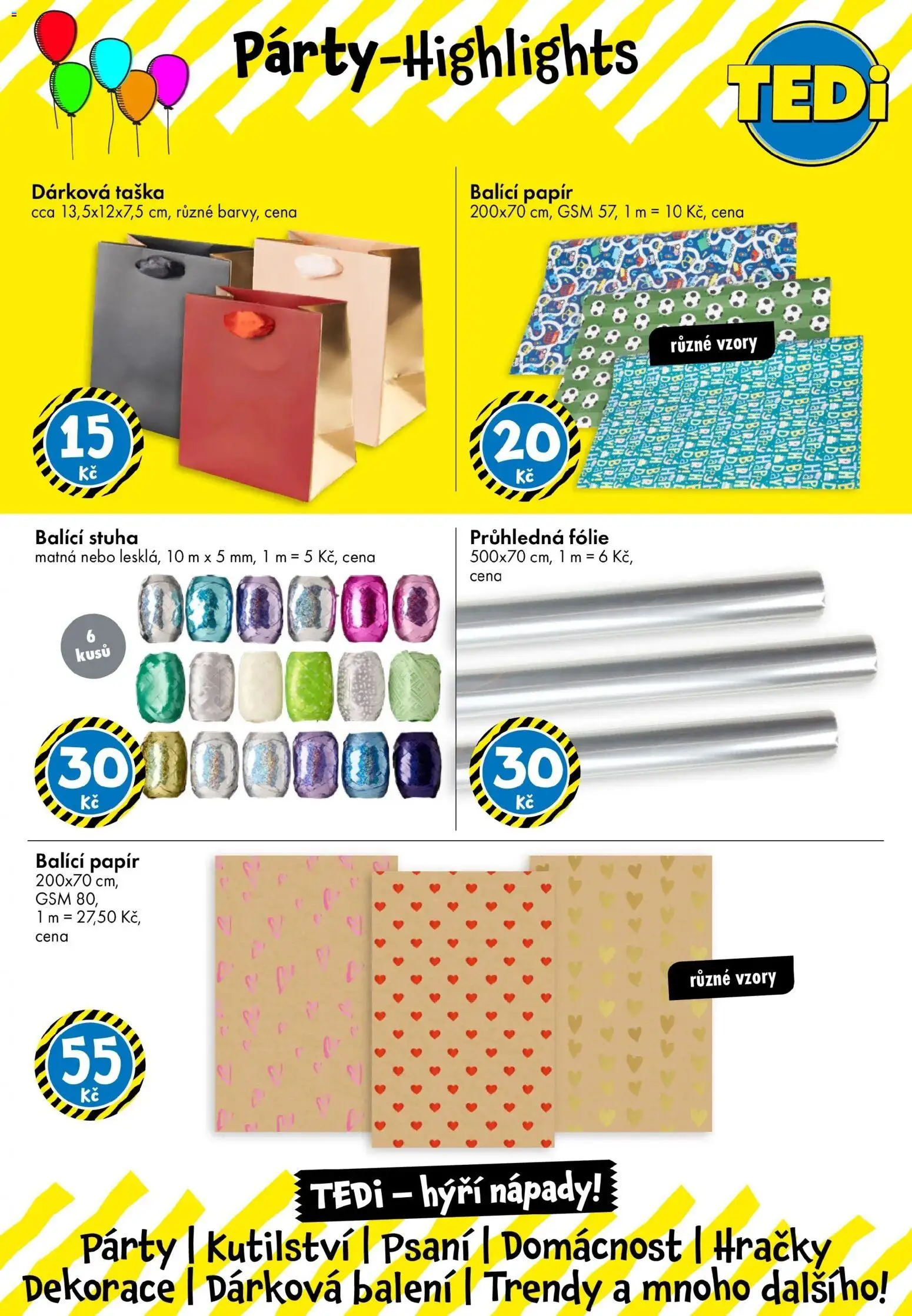 TEDi leták - Dobruška od 12.09.2026 - akční nabídka | Strana: 17 | Produkty: Balicí papír, Fólie, Dárková taška, Hračky