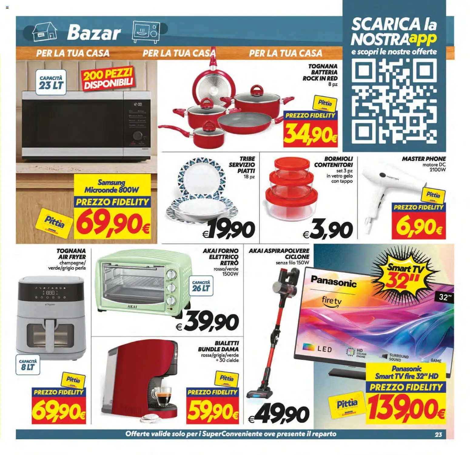 Volantino SuperConveniente del 21/08/2026 | Pagina: 23 | Prodotti: Piatti, TV, Forno, Aspirapolvere