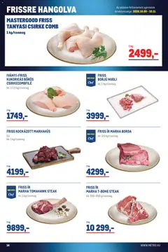 Metro akciós újság - amely érvényes a következő dátumtól: 2026.10.01. | Oldal: 14 | Termékek: Csirke, Csirkecombfile, Steak, Marhahús