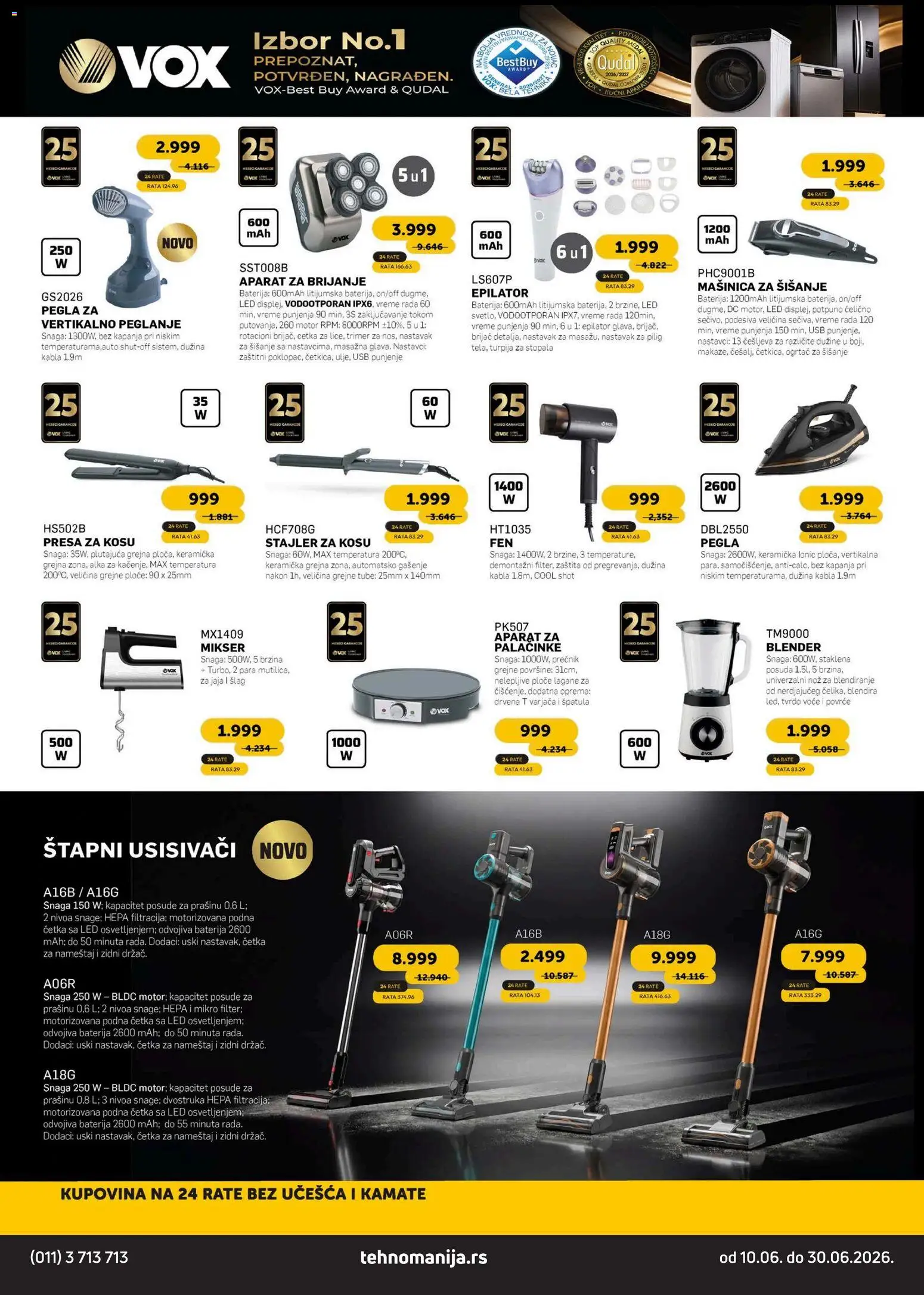 Tehnomanija katalog - važi od 10.06.2026 | Strana: 11 | Proizvode: Pegla, Epilator, Šlag, Baterija