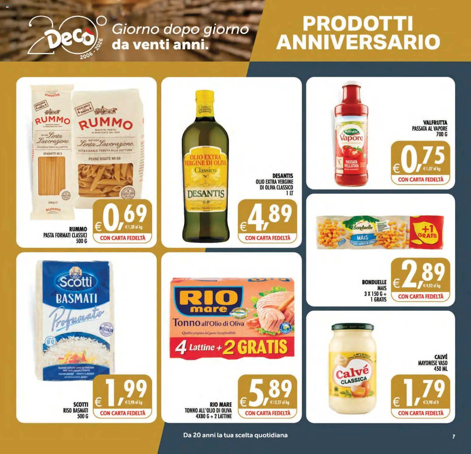Volantino Decò del 11/09/2026 | Pagina: 7 | Prodotti: Olio, Tonno, Penne, Spaghetti