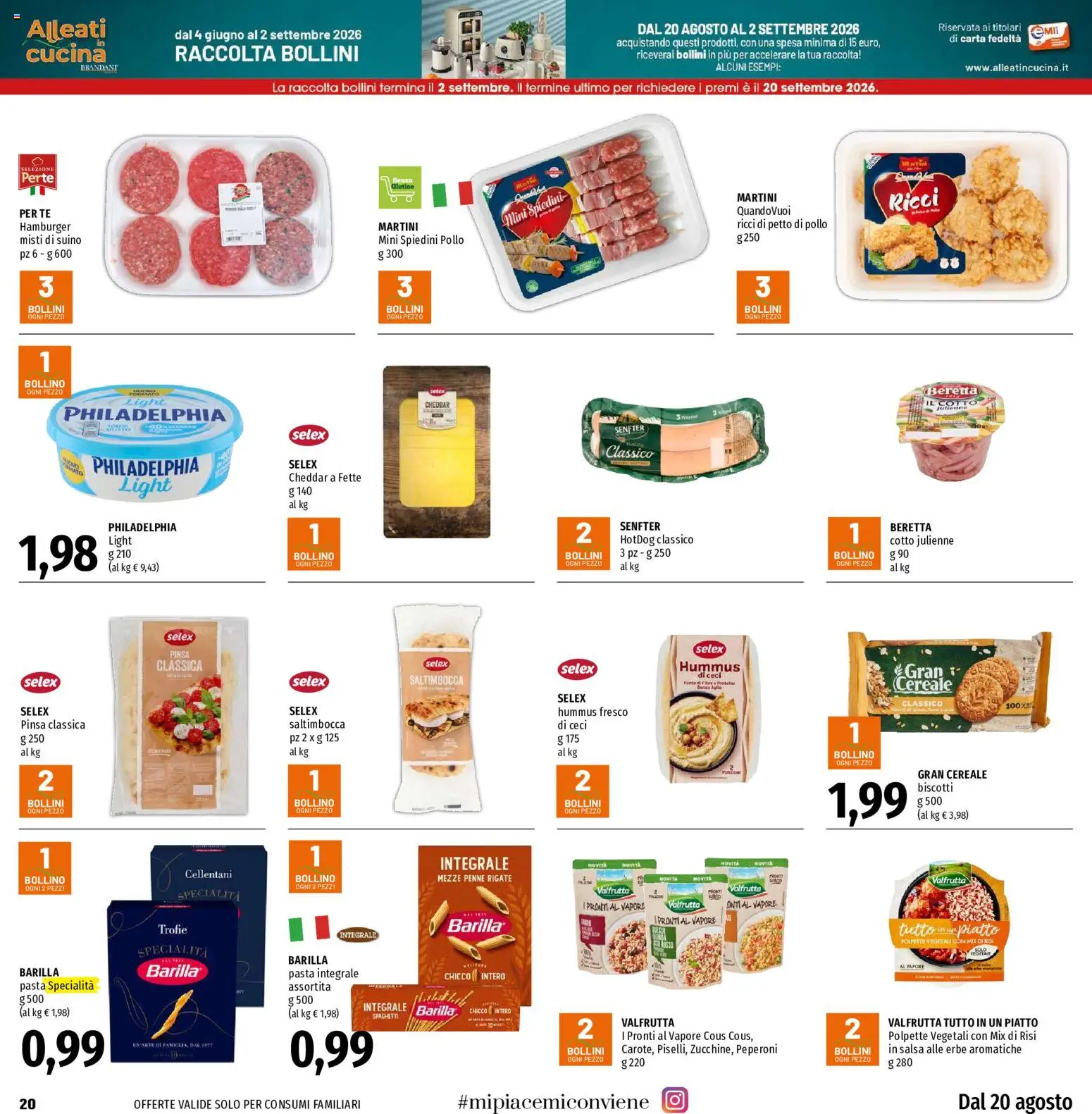 Volantino EMI del 20/08/2026 | Pagina: 20 | Prodotti: Petto di Pollo, Erbe, Martini, Penne