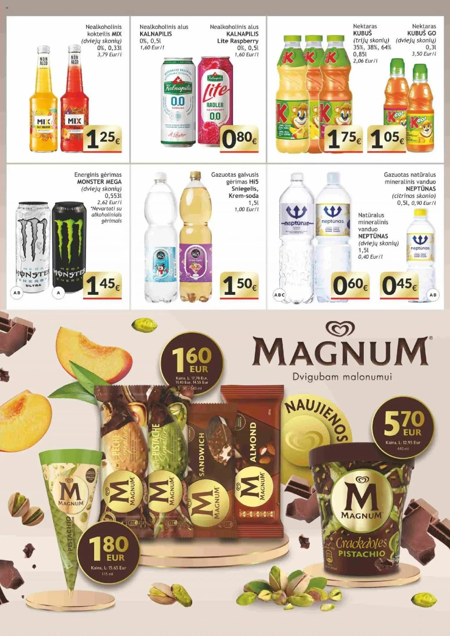 Koops akcijos nuo 2026.07.13 | Puslapis: 9 | Prekių: Nealkoholinis alus, Energinis gėrimas, Alus, Mineralinis vanduo