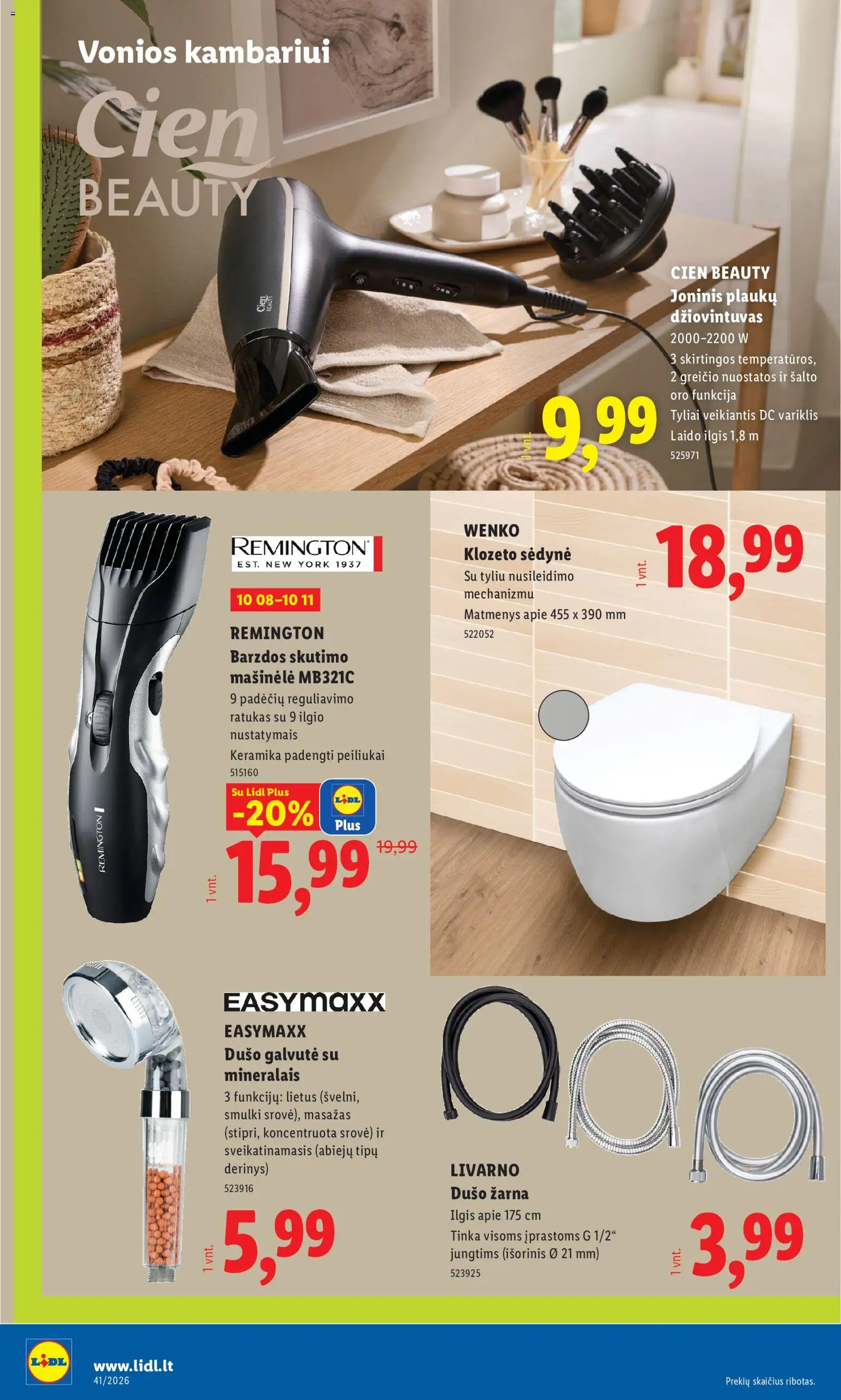 LIDL akcijos nuo 2026.10.05 | Puslapis: 26 | Prekių: Dušo galvutė