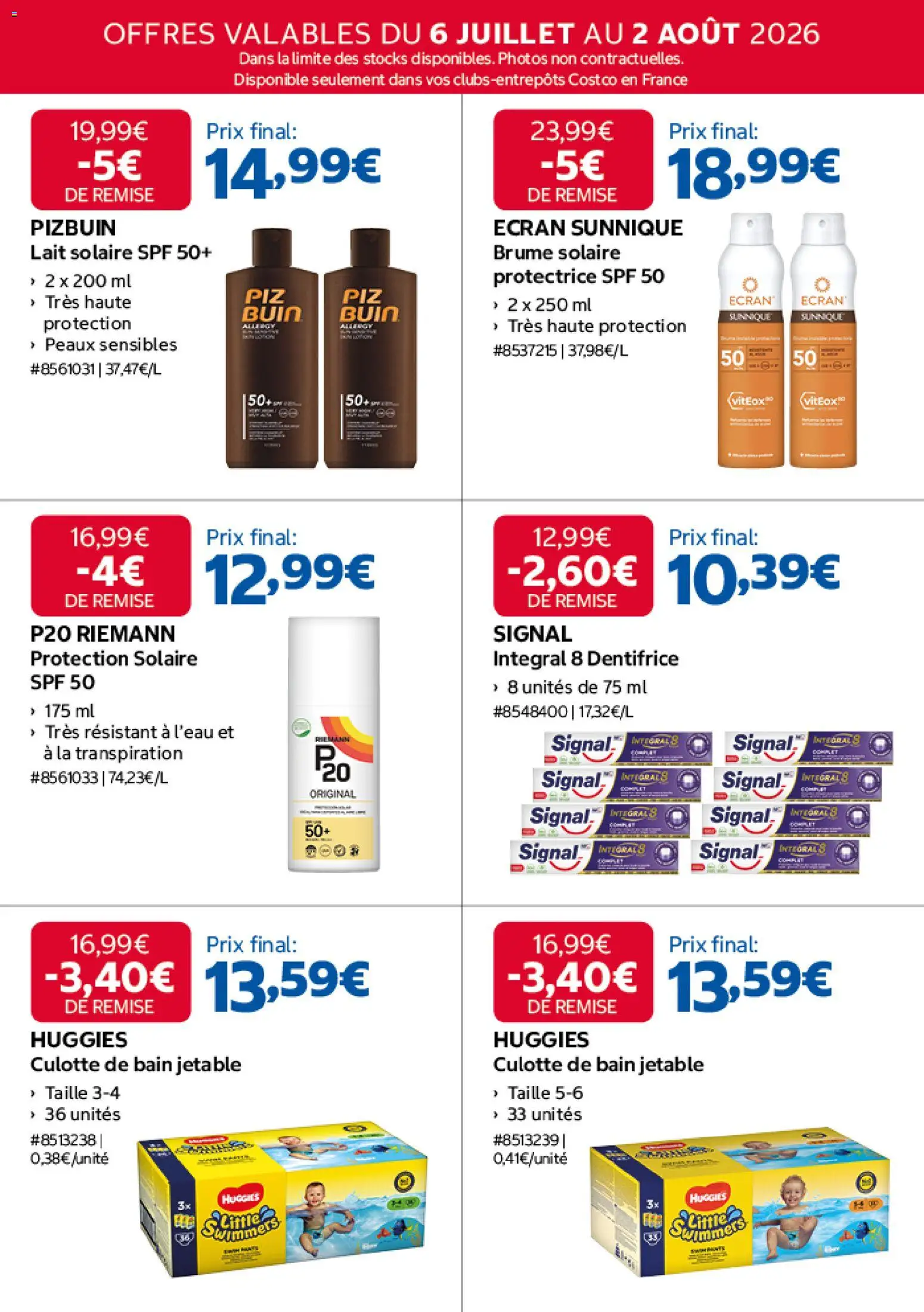 {H1} | Page: 8 | Produits: Dentifrice, Lait, Culotte
