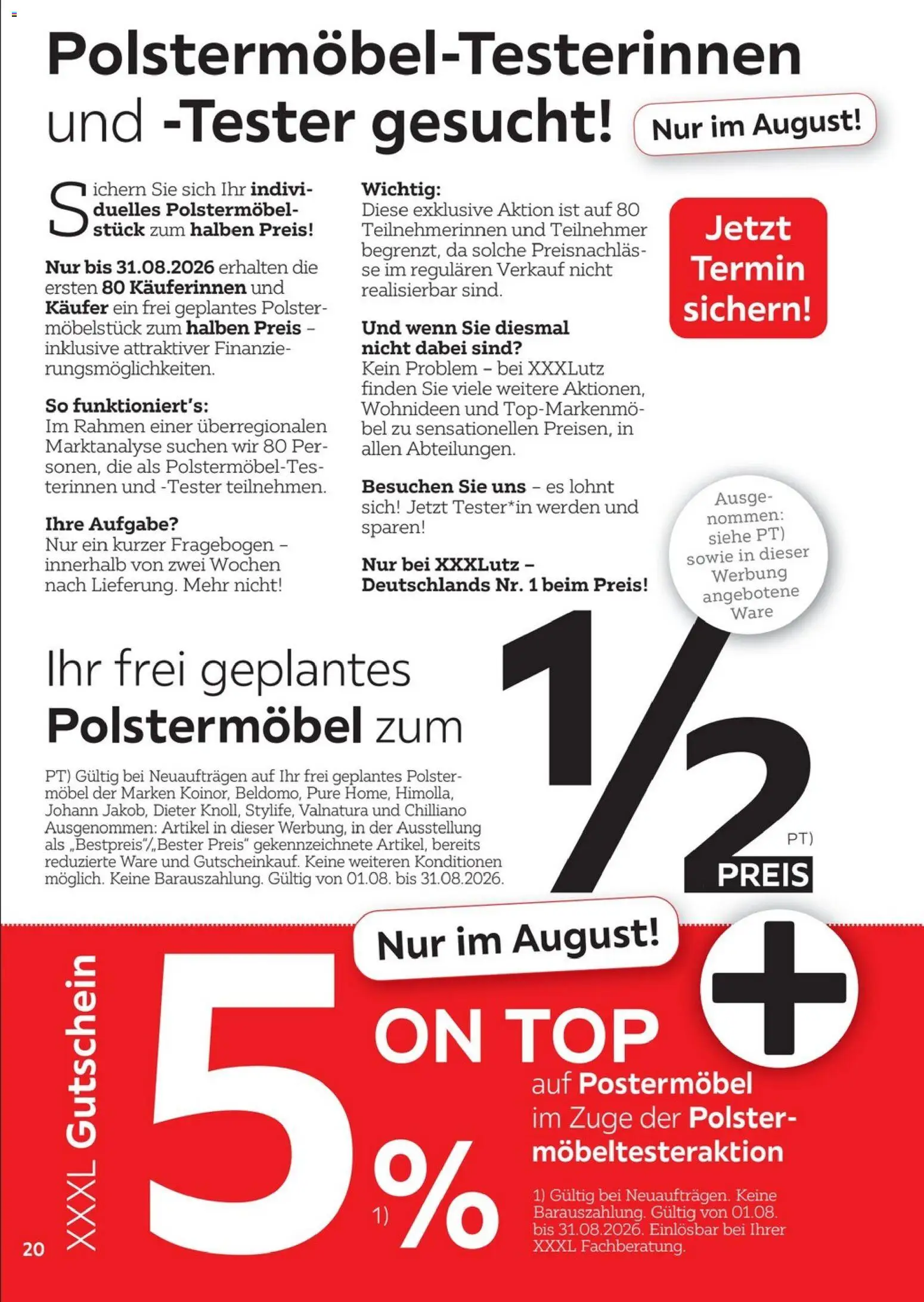 XXXLutz Freundschaftskartenjournal – gültig ab 01.08.2026 | Seite: 20 | Produkte: Top