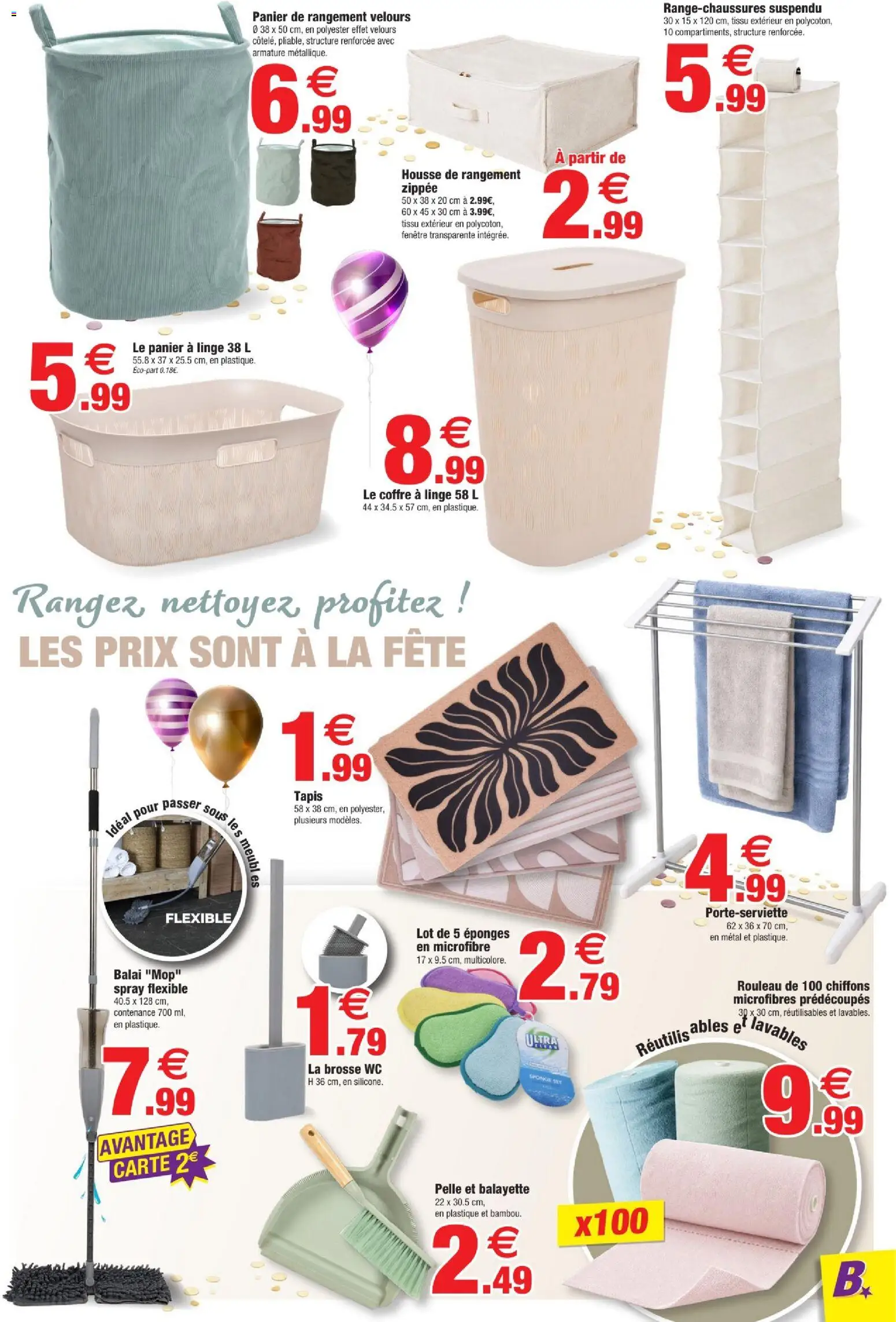 {H1} | Page: 7 | Produits: Balayette, Éponges, Panier, Pelle