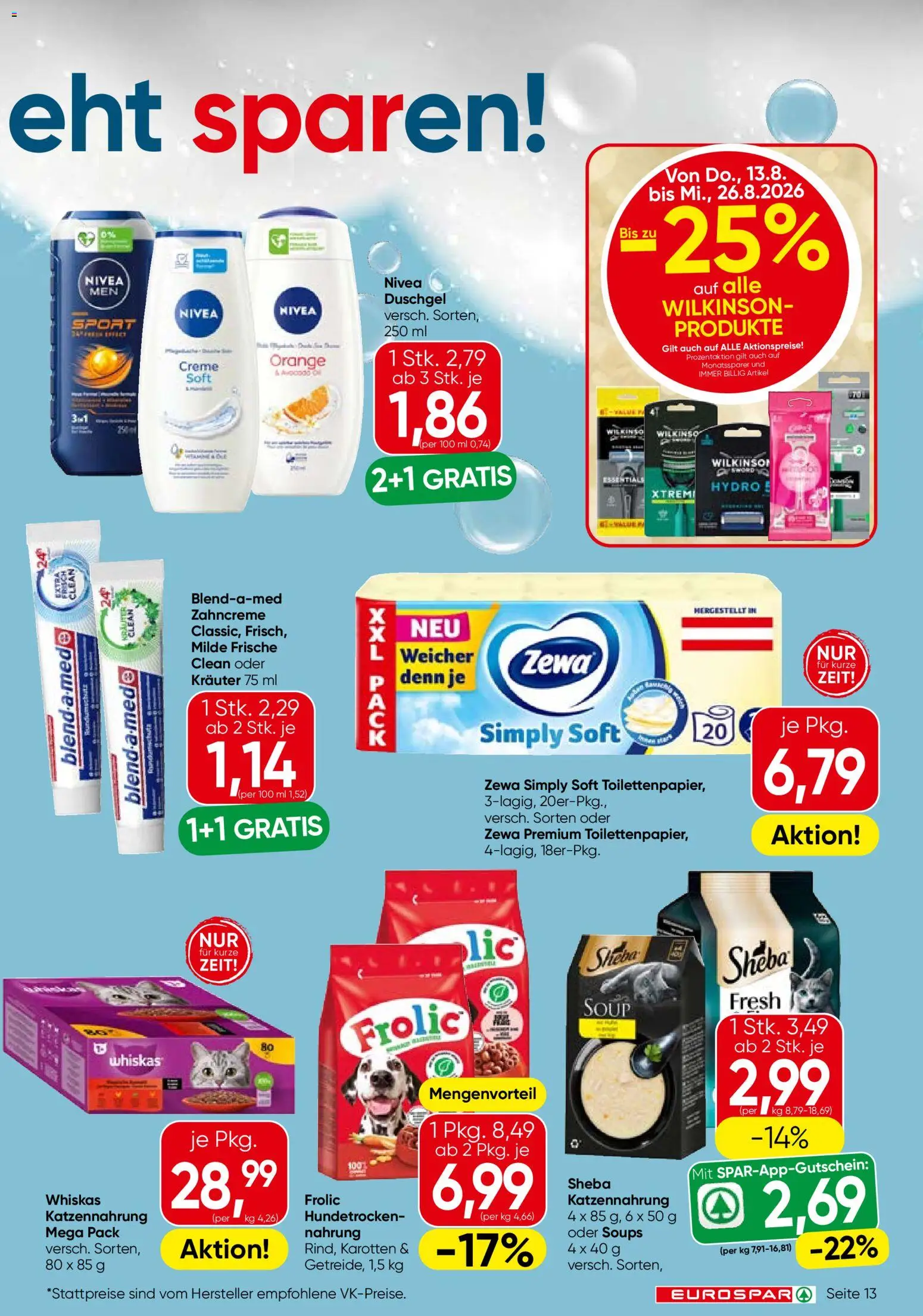 Eurospar - Flugblatt gültig ab 13.08.2026 | Seite: 13
