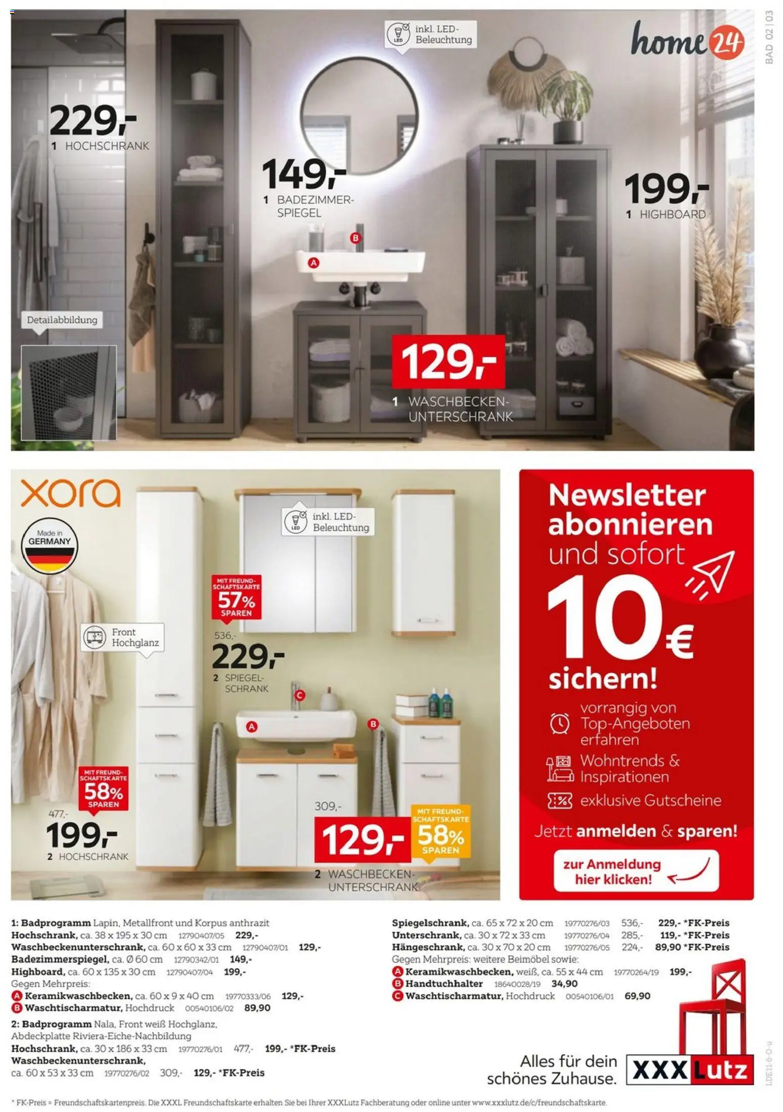 XXXLutz Badzimmertesterinnen und -tester gesucht – gültig ab 24.10.2026 | Seite: 2 | Produkte: HIghboard, Waschbecken, Bad, Unterschrank