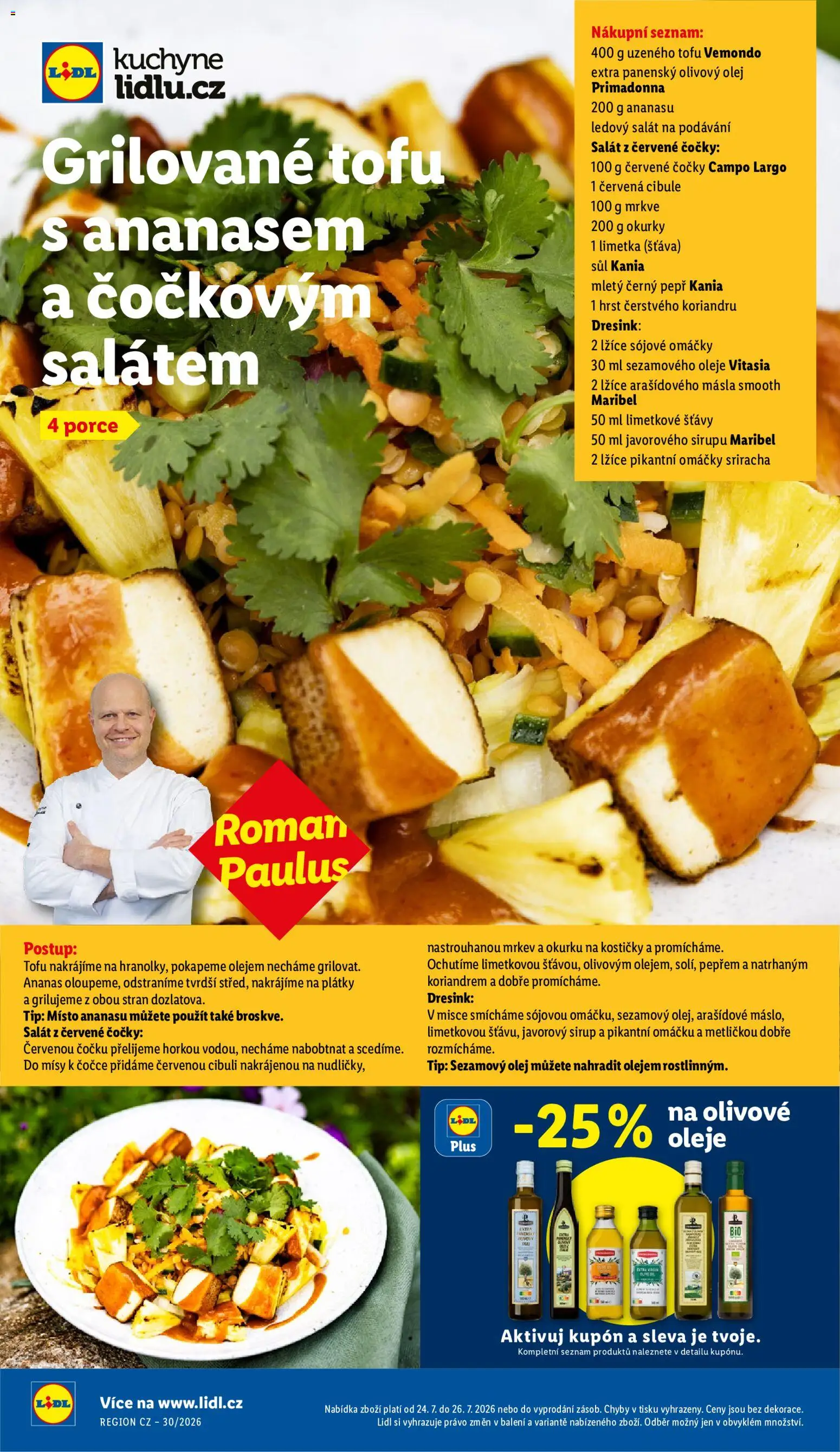 Lidl leták od 23.07.2026 | Strana: 52 | Produkty: Extra panenský olivový olej, Salát, Sriracha, Ledový salát