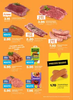 Cevapcici di manzo Migros, Svizzera, 7 pezzi, 245 g, in self-service, (100 g = 2.84) ab 30.04.2026 gültig | Seite: 5 | Produkte: Pane, Cevapcici, Burger