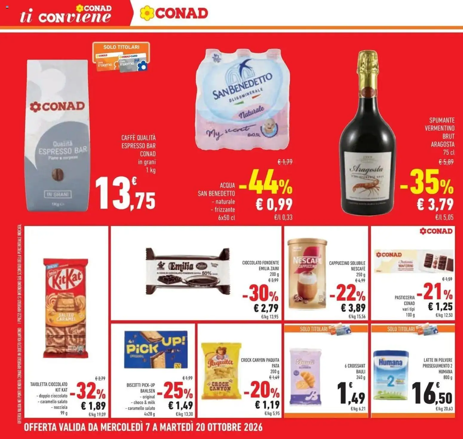 Anteprima volantino Conad dal 07/10/2026 prossima settimana | Pagina: 42 | Prodotti: Caffè, Latte, Spumante, Nescafé