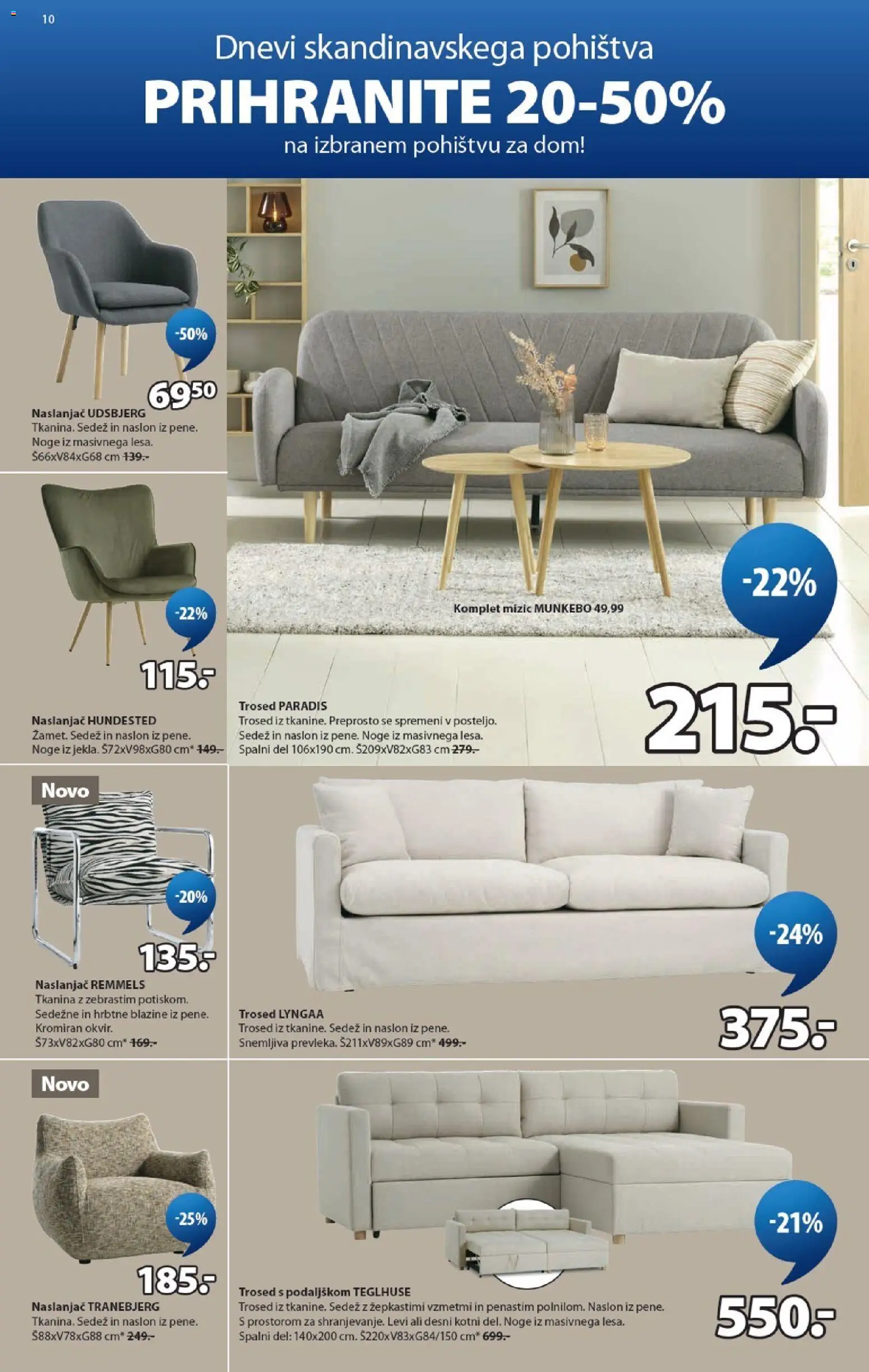 Novi JYSK katalog ponudbe – veljaven od 09.09.2026 | Stran: 10 | Izdelki: Naslanjač, Trosed