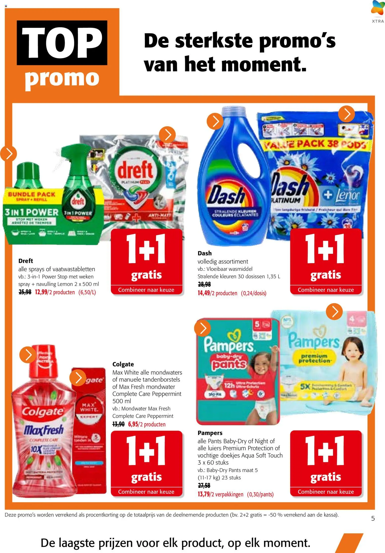{H1} | Pagina: 5 | Producten: Pampers, Mondwater, Wasmiddel